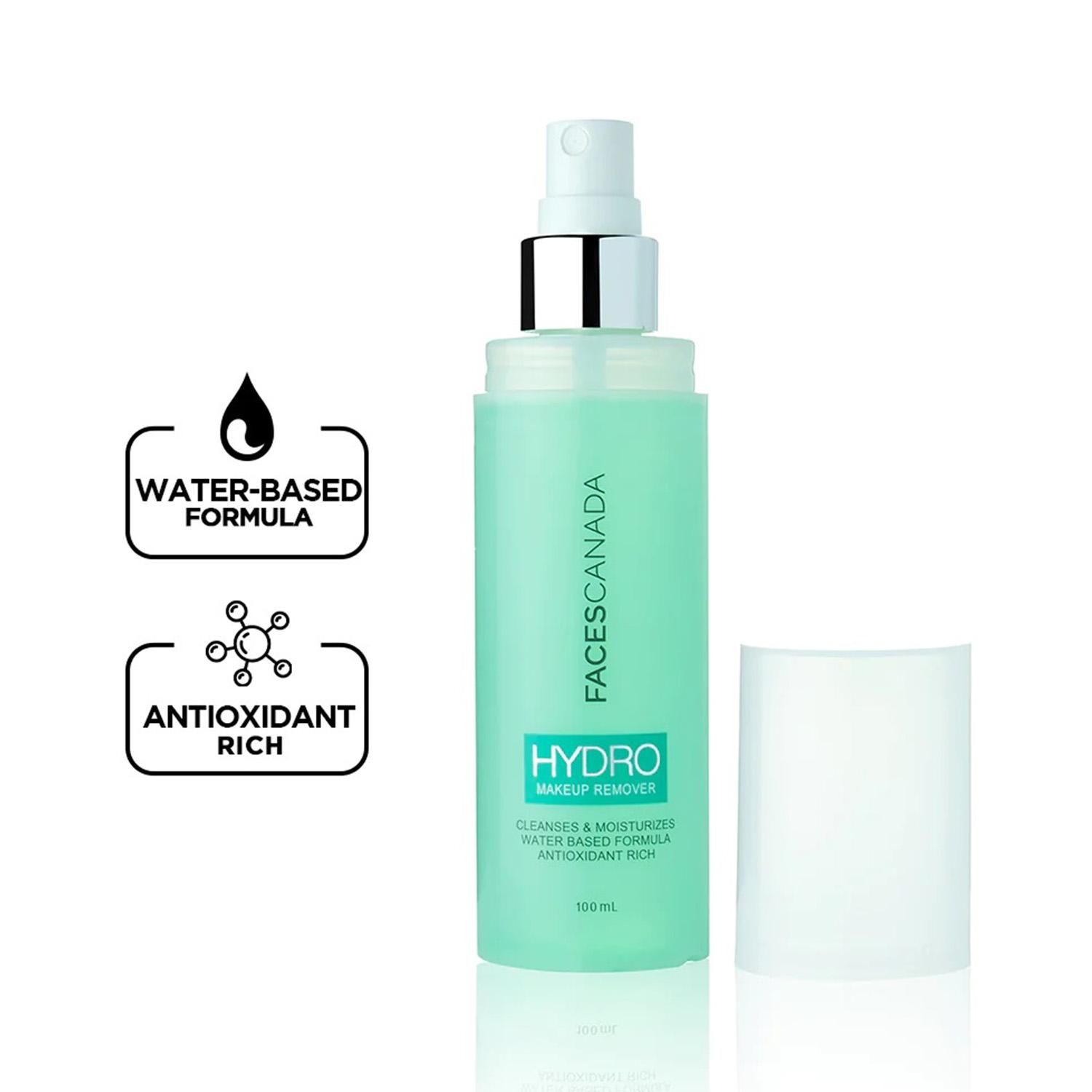 Faces Canada | Faces Canada Hydro Make Up Remover, Cleanses & Moisturizes For Eyes, Lips & Face Makeup (100 ml)