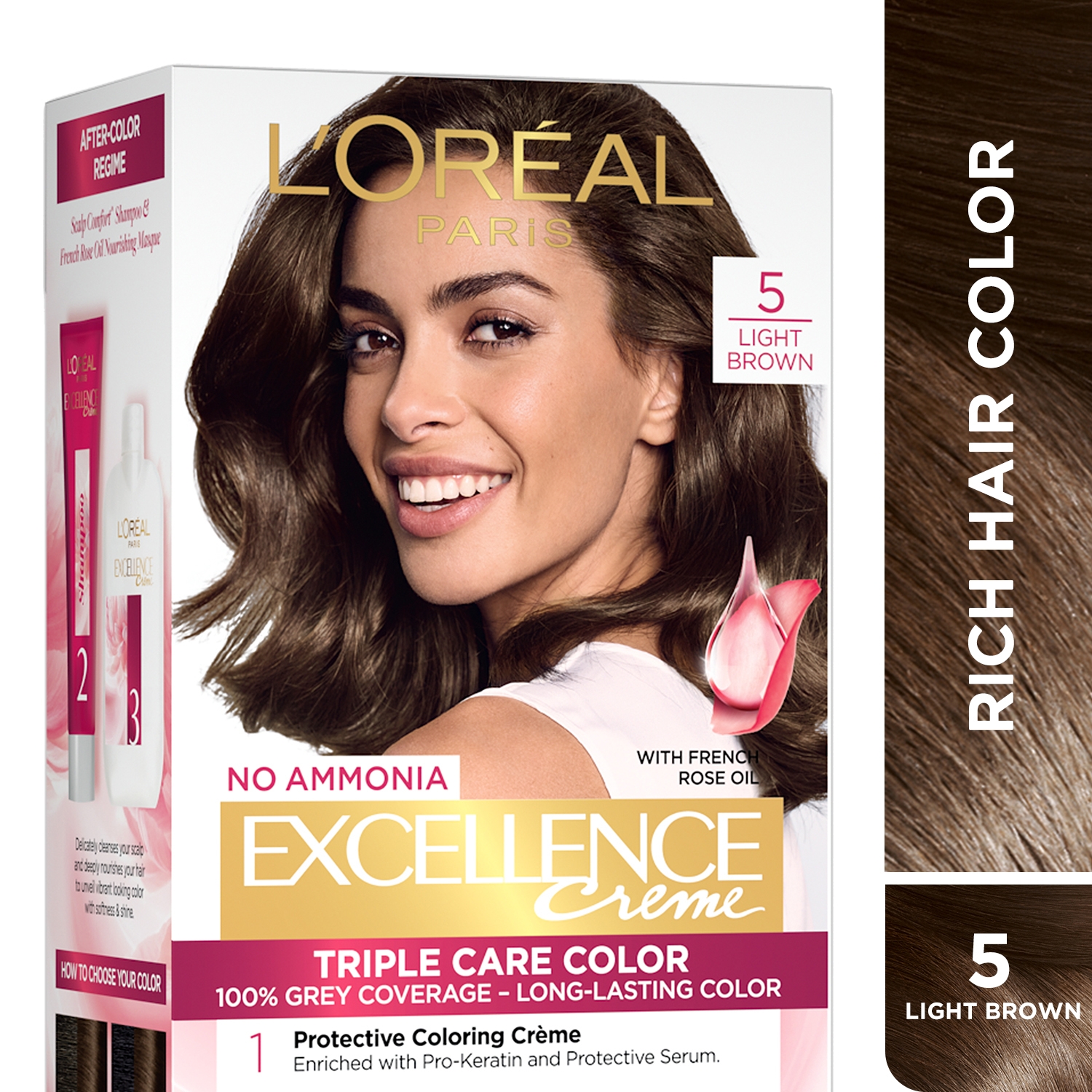 L'Oreal Paris | L'Oreal Paris Excellence Creme Hair Color - 5 Light Brown Natural Brown (72ml+100g)