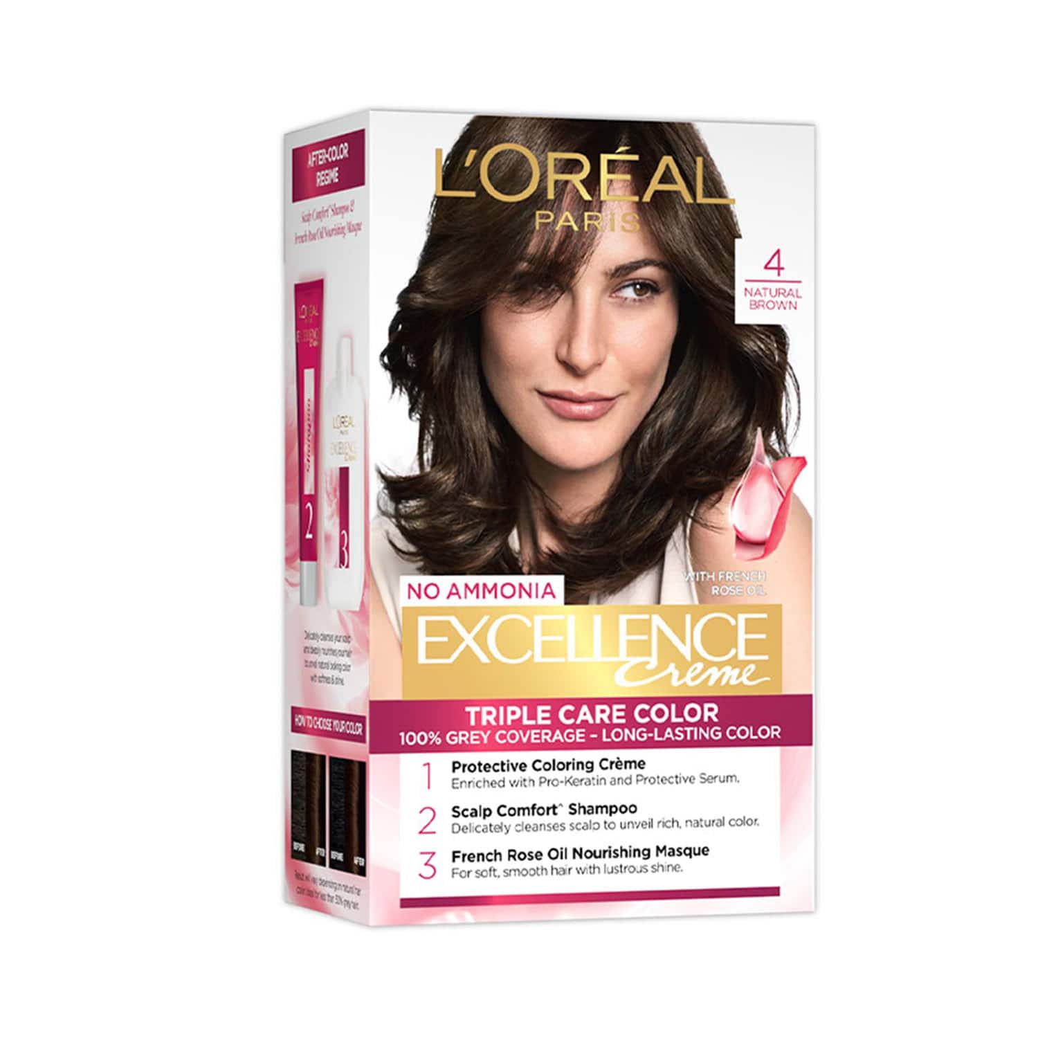 L'Oreal Paris | L'Oreal Paris Excellence Creme Hair Color, 4 Natural Brown -72ml+100g