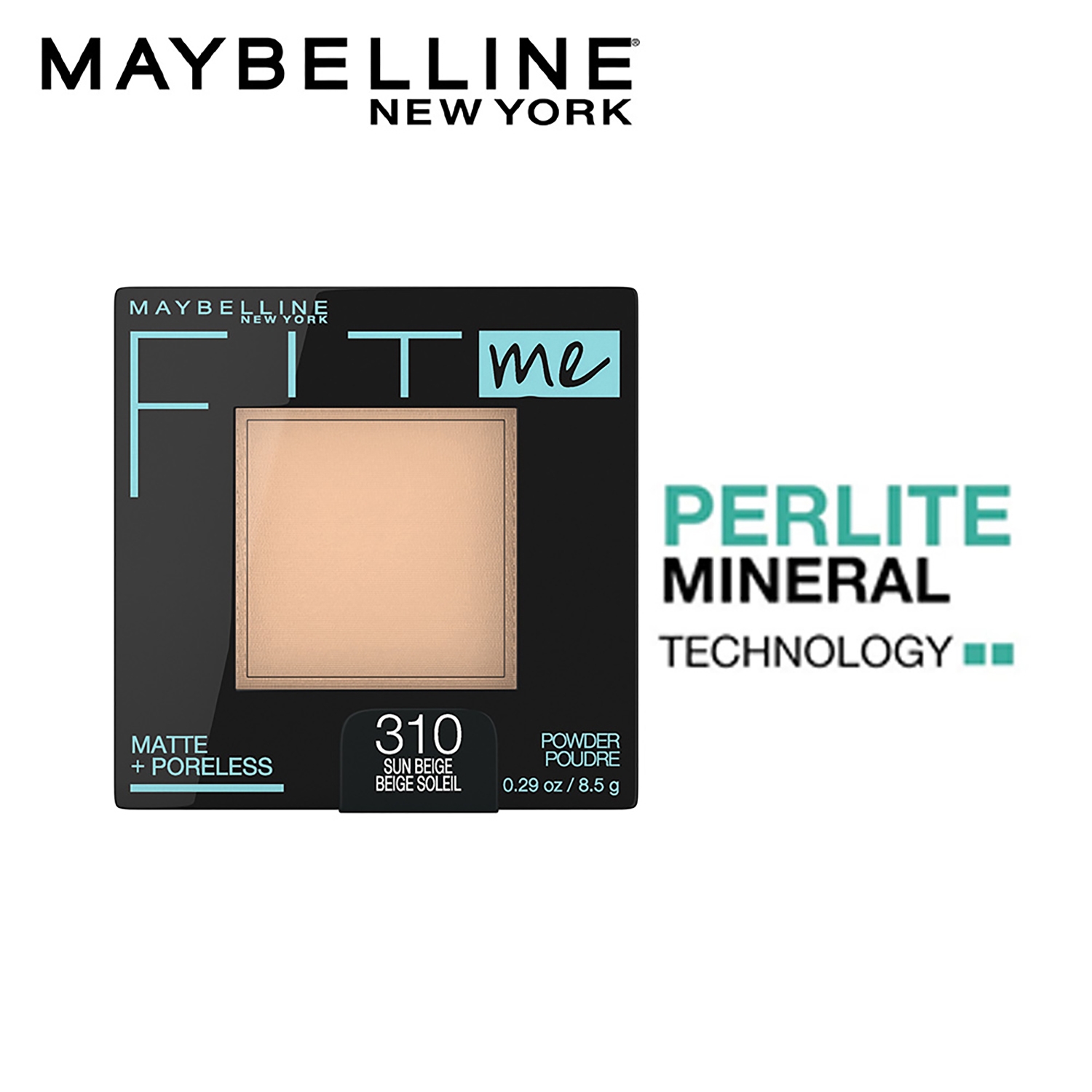 MAYBELLINE, Fit Me Ultimatte 24HR Powder Foundation Two Way Cake with SPF  310 Sun Beige 12g