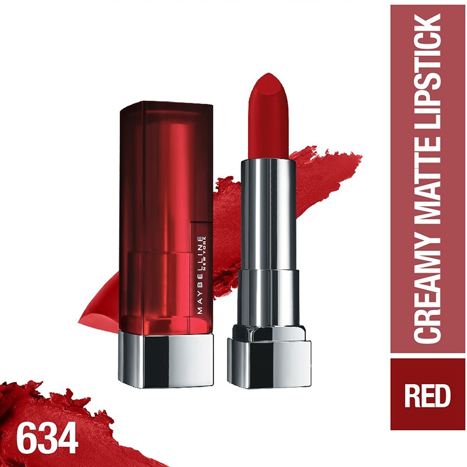 Maybelline New York | Maybelline New York Color Sensational Creamy Matte Lipstick - 634 Bold Crimson (3.9g)