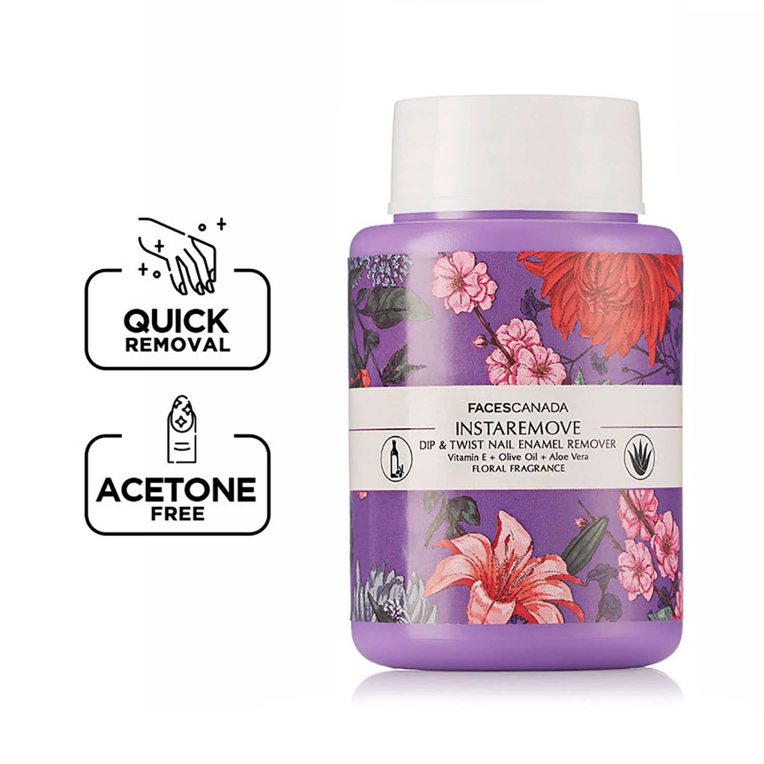 Faces Canada | Faces Canada InstaRemove Dip & Twist Nail Enamel Remover, Floral Fragrance (80 ml)