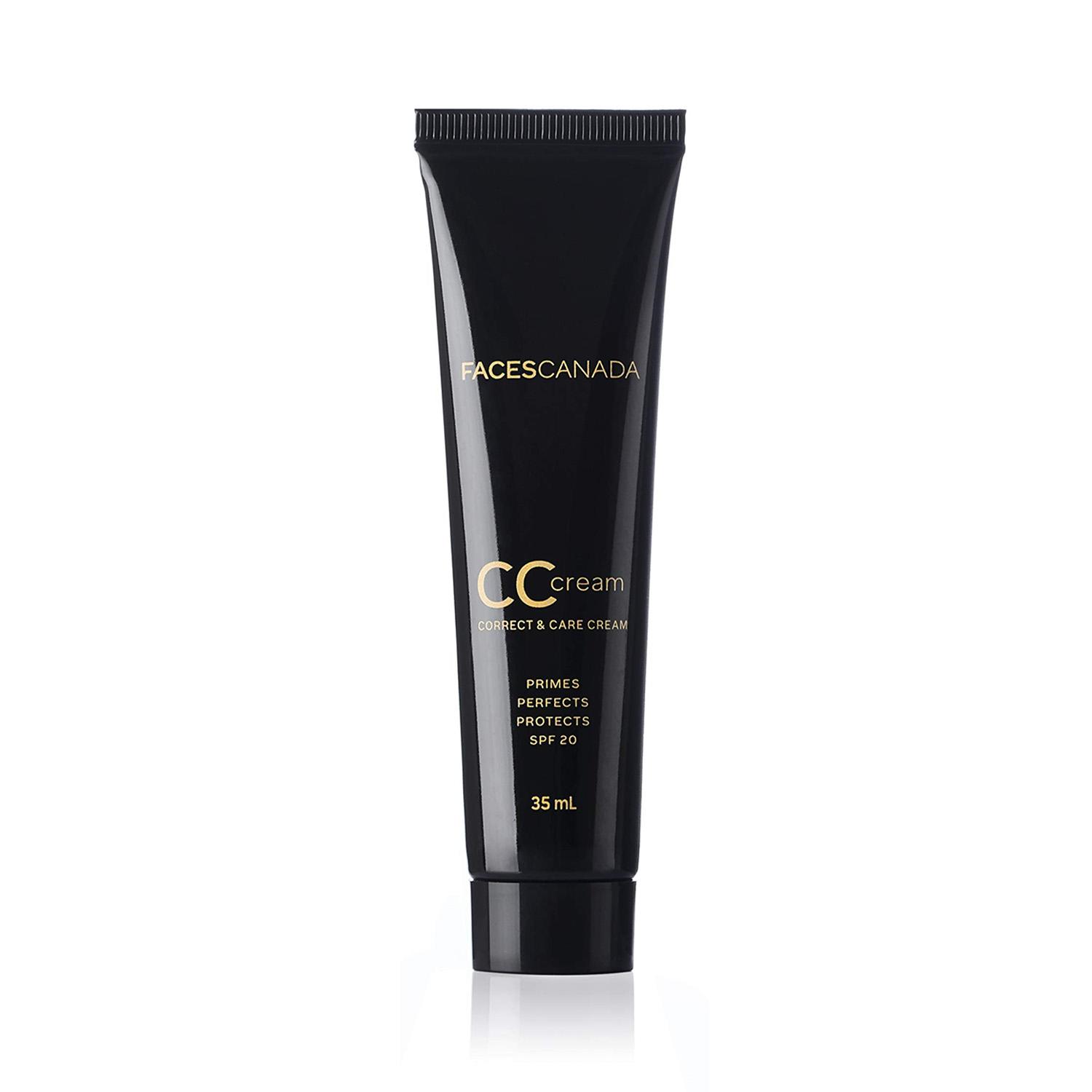 Faces Canada | Faces Canada SPF 20 CC Cream - Sand 02, Correct & Care Tinted Cream, Dewy Finish (35 ml)