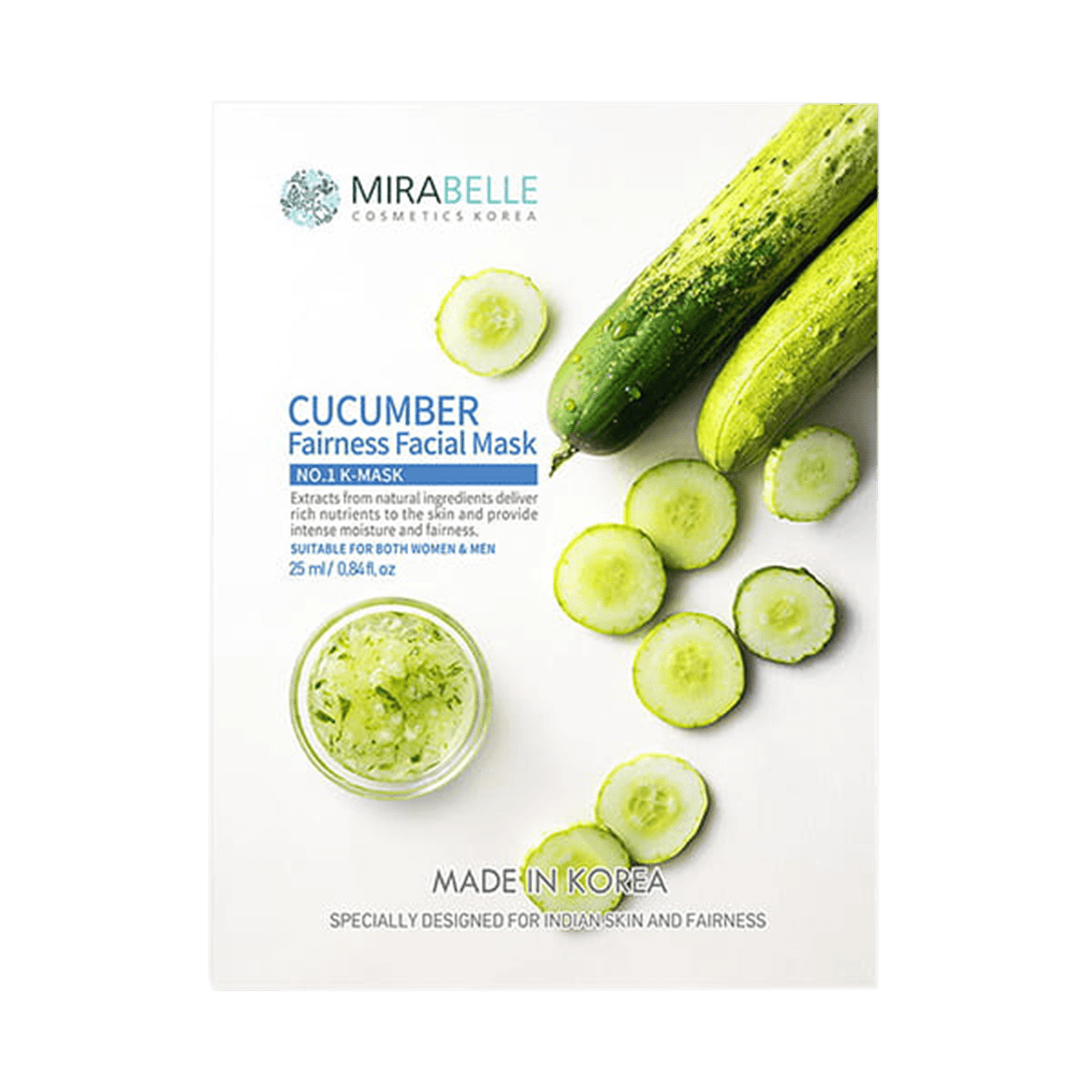 Mirabelle Cosmetics Korea | Mirabelle Cosmetics Korea Cucumber Fairness Facial Mask (25ml)