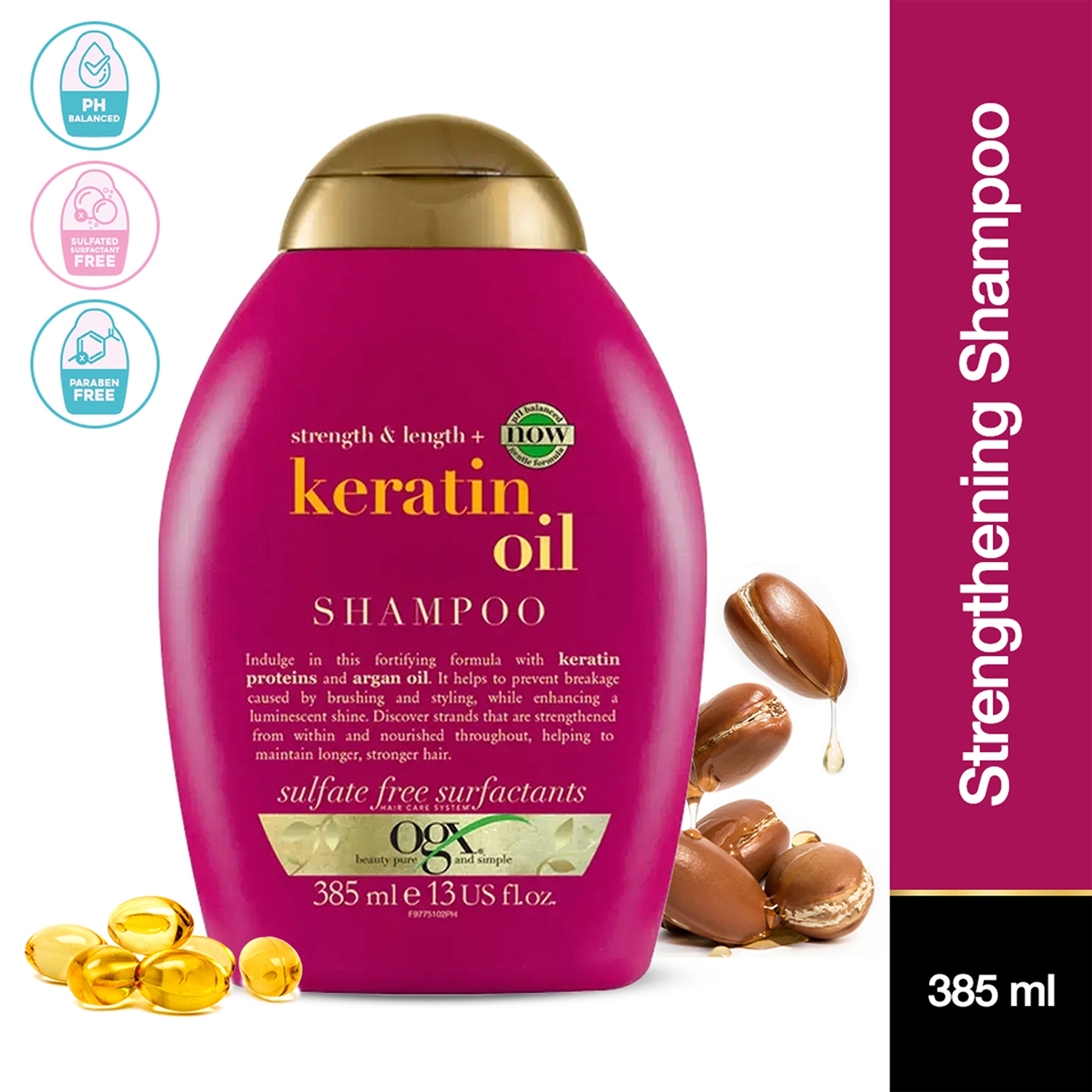 OGX | OGX Strength & Length Keratin Oil Shampoo (385ml)