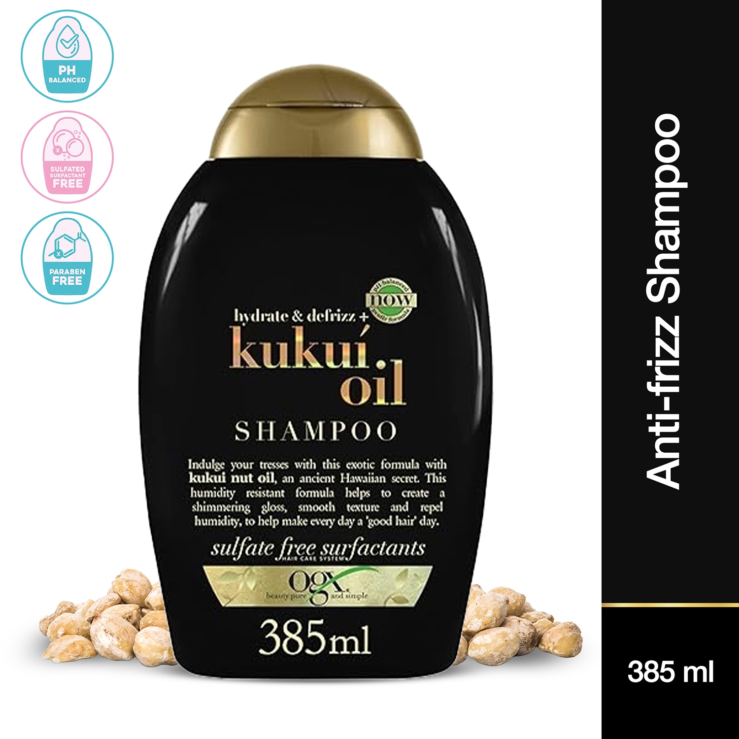 OGX | OGX Hydrate & Defrizz Kukui Oil Shampoo (385ml)