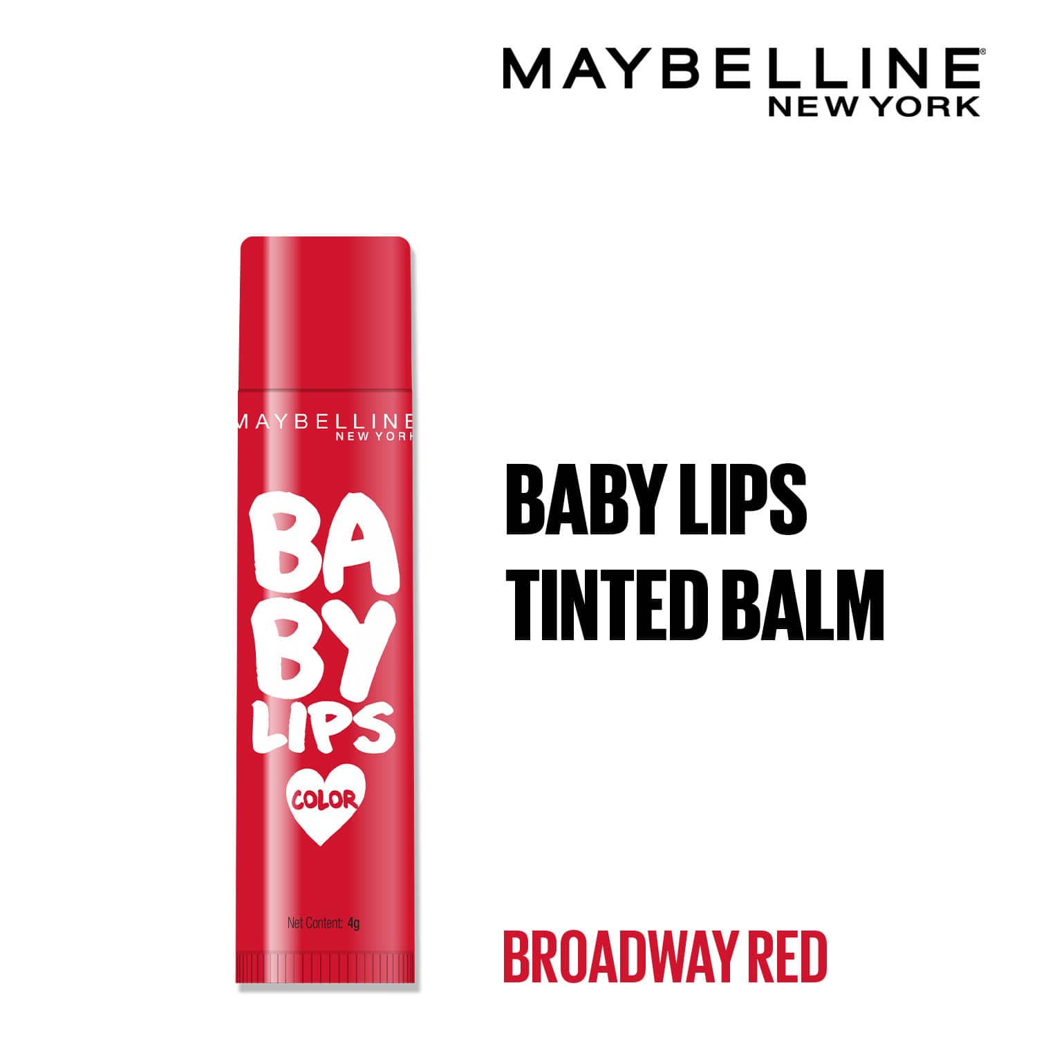 Maybelline New York | Maybelline New York Baby Lips Colour Limited Edition Lip Balm - Broadway Red (4g)