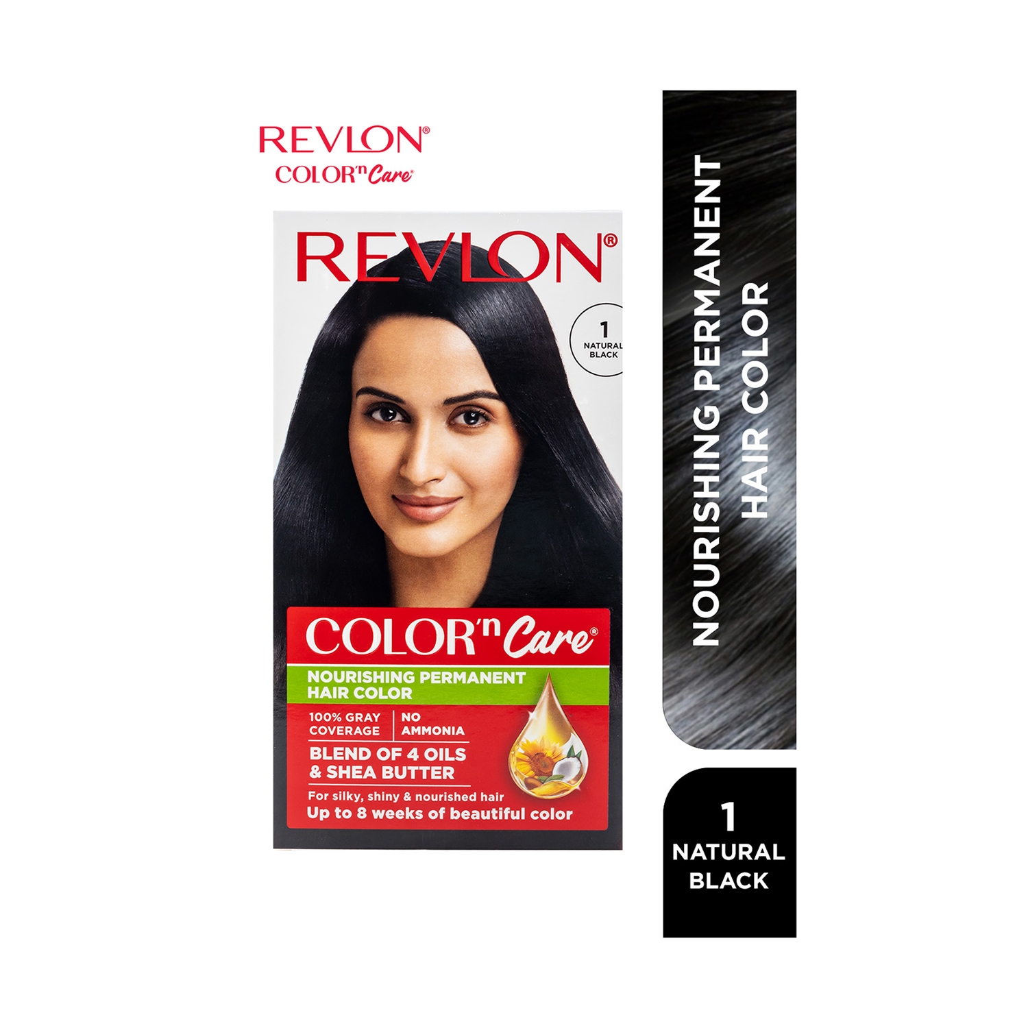 Revlon | Revlon Color N Care Permanent Hair Color Cream - 1N Natural Black (40g+67.5)