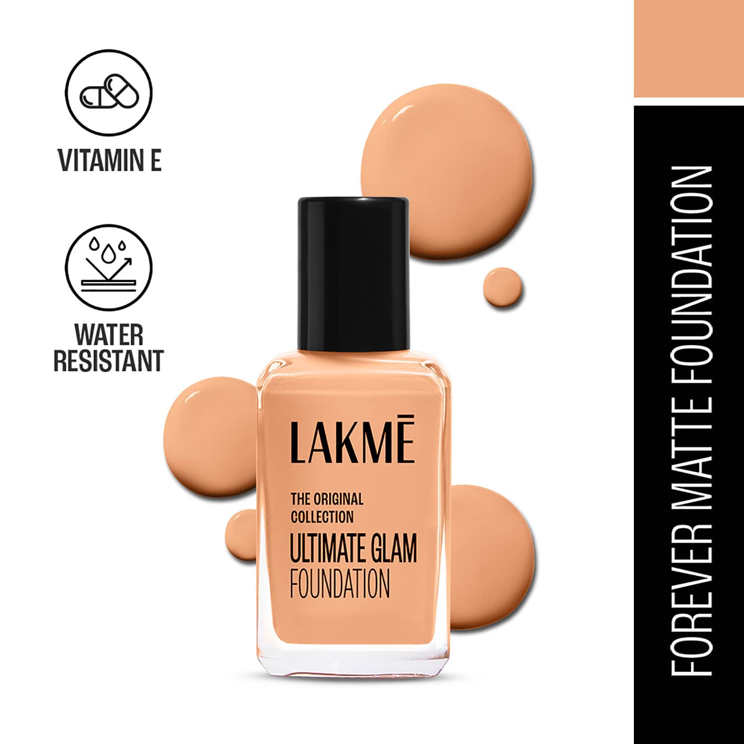 Lakme | Lakme Forever Matte Foundation for Superior Coverage Vit E Lightweight Water-Resist - Shell (27 ml)