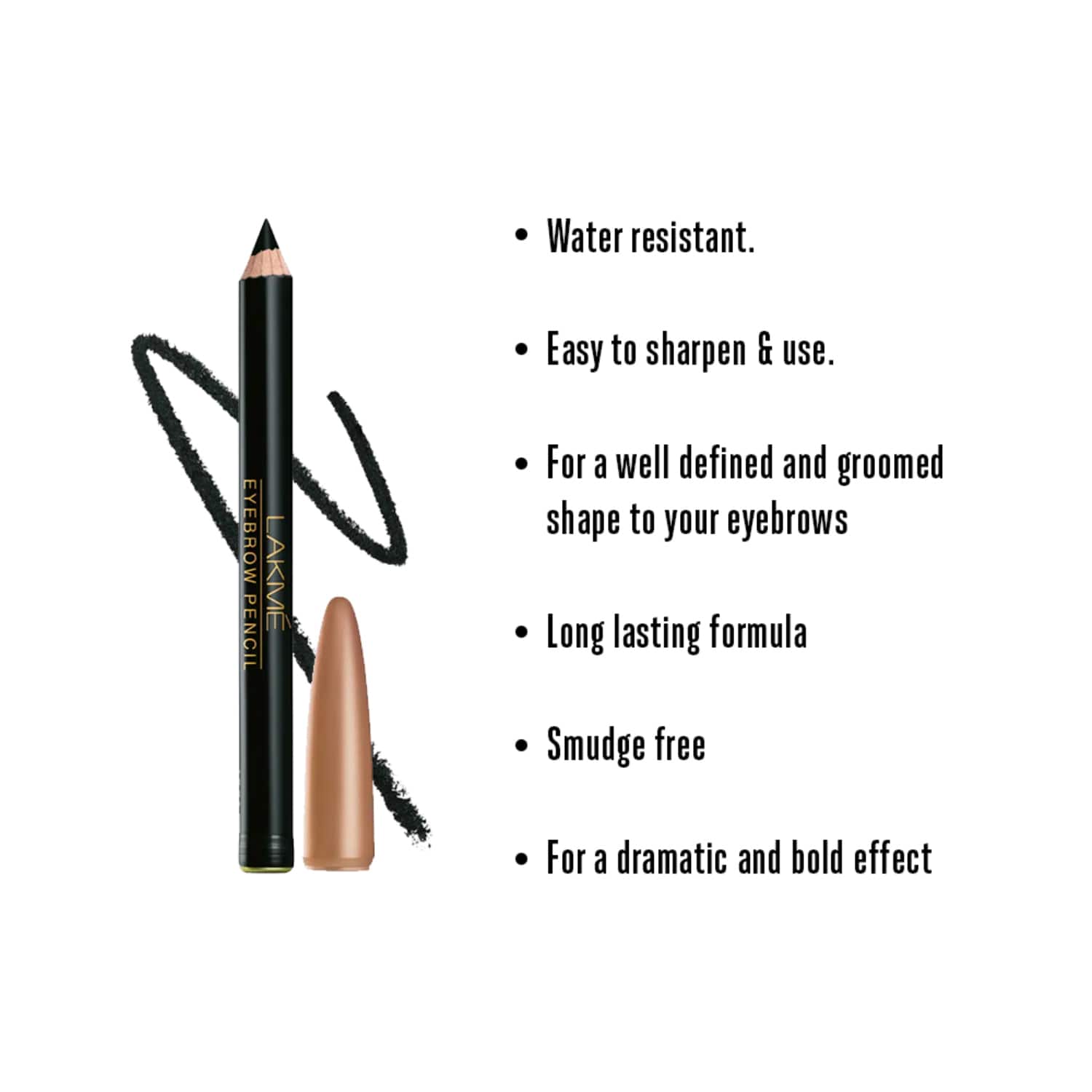 Buy Lakme Eyebrow Pencil Black 1.2g Online at Best Price in