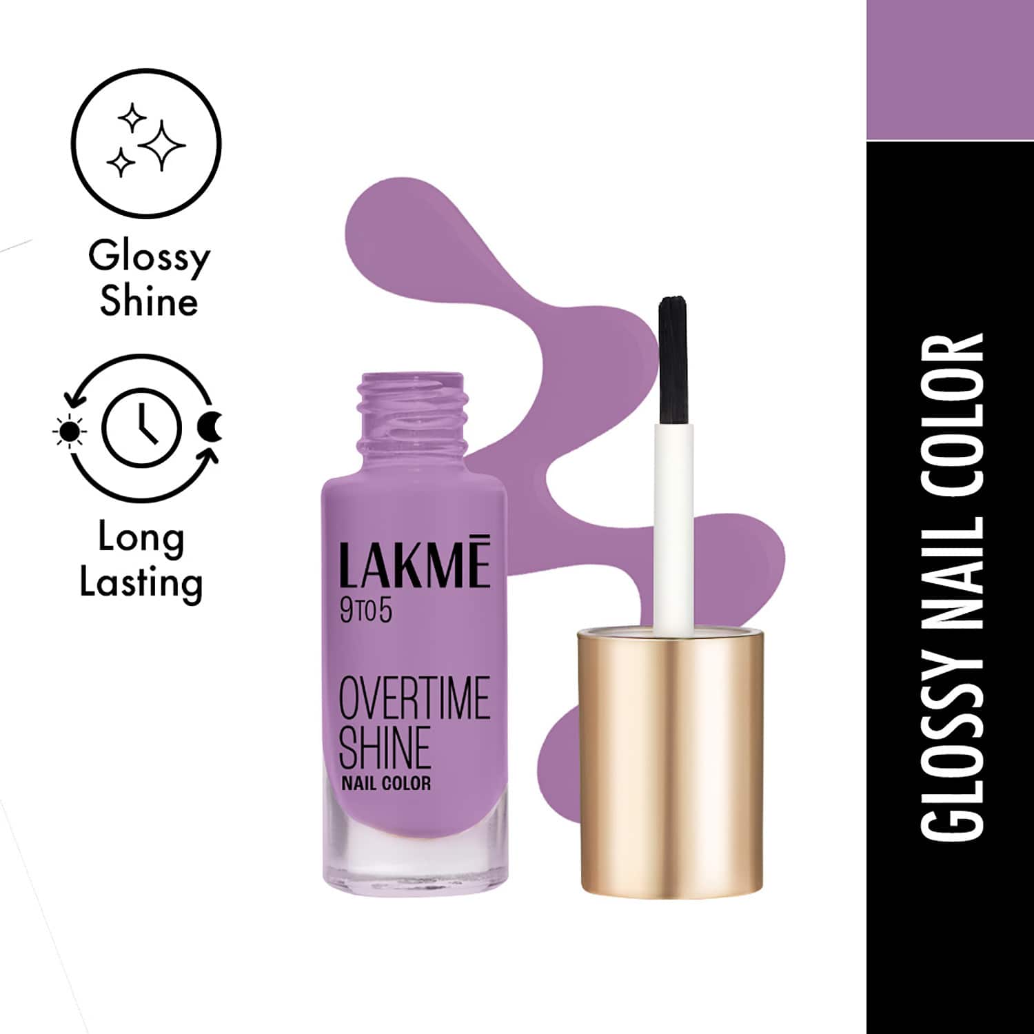 Lakme | Lakme 9 to 5 Primer + Gloss Nail Color - Lilac Link (6 ml)