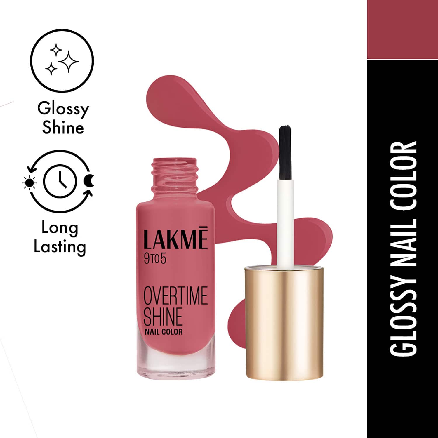 Lakme | Lakme 9 to 5 Primer + Gloss Nail Color - Ruby Rush (6 ml)