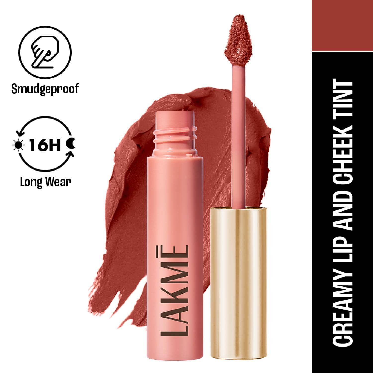 Lakme | Lakme Double Duty Lip & Cheek Mousse Matte Lipstick & Soft Blush, Brick Bloom, (9 g)