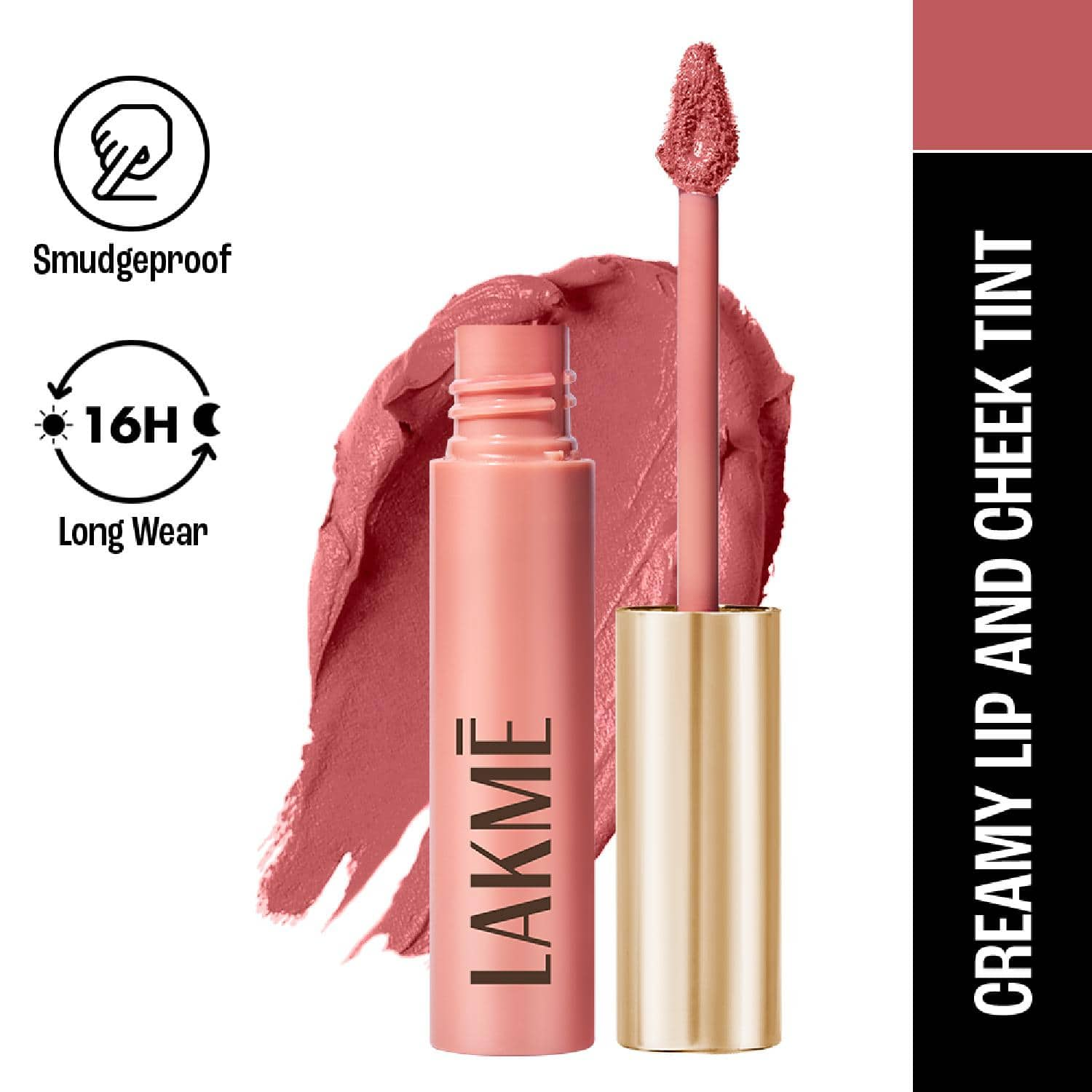 Lakme | Lakme Double Duty Lip & Cheek Mousse Matte Lipstick & Soft Blush, Nude Cushion (9 g)