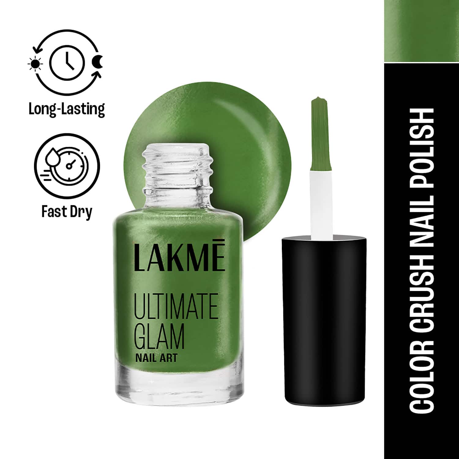 Lakme | Lakme Color Crush Nailart - M18 Deep Olive (6 ml)