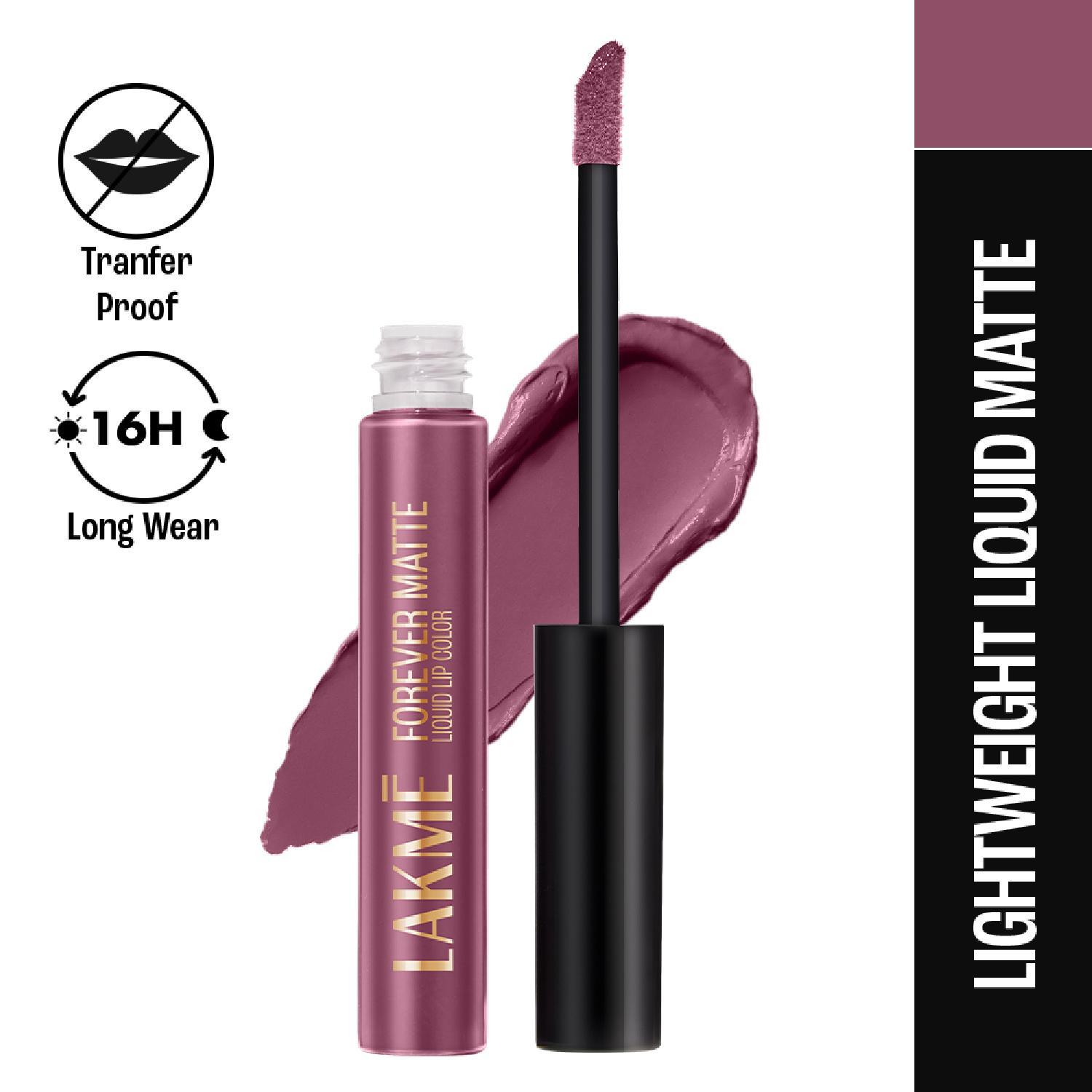 Lakme | Lakme Forever Matte Liquid Lip, 16hr Lipstick, Mauve Fling, (5.6 ml)