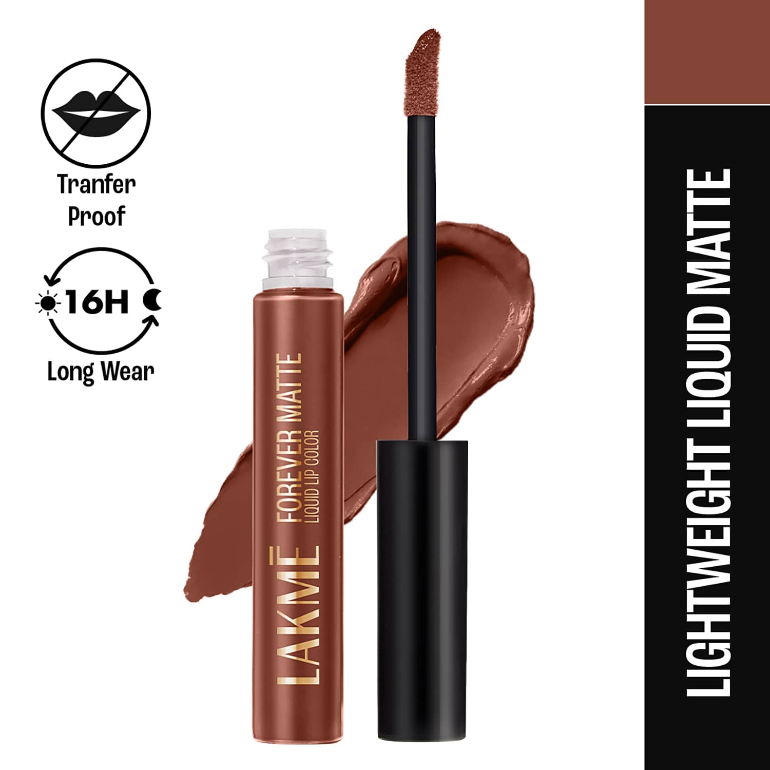 Lakme | Lakme Forever Matte Liquid Lip 16hr Lipstick Lightweight & Transferproof - Nude Twist (5.6 ml)
