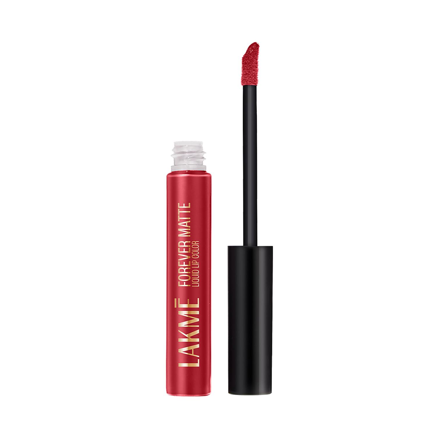 Lakme | Lakme Forever Matte Liquid Lip, 16hr Lipstick, Red Velvet, (5.6 ml)