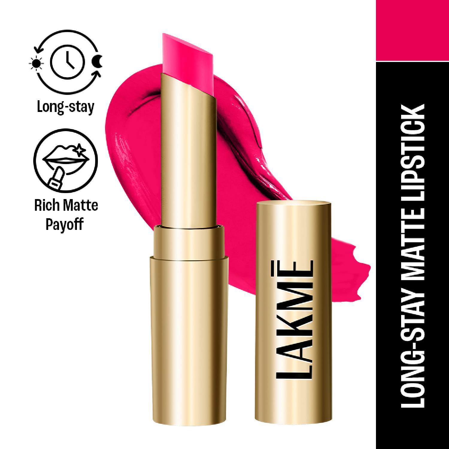 Lakme | Lakme Unreal 3D Slim Bullet, Matte Finish, Pink Passion, (3.6 g)
