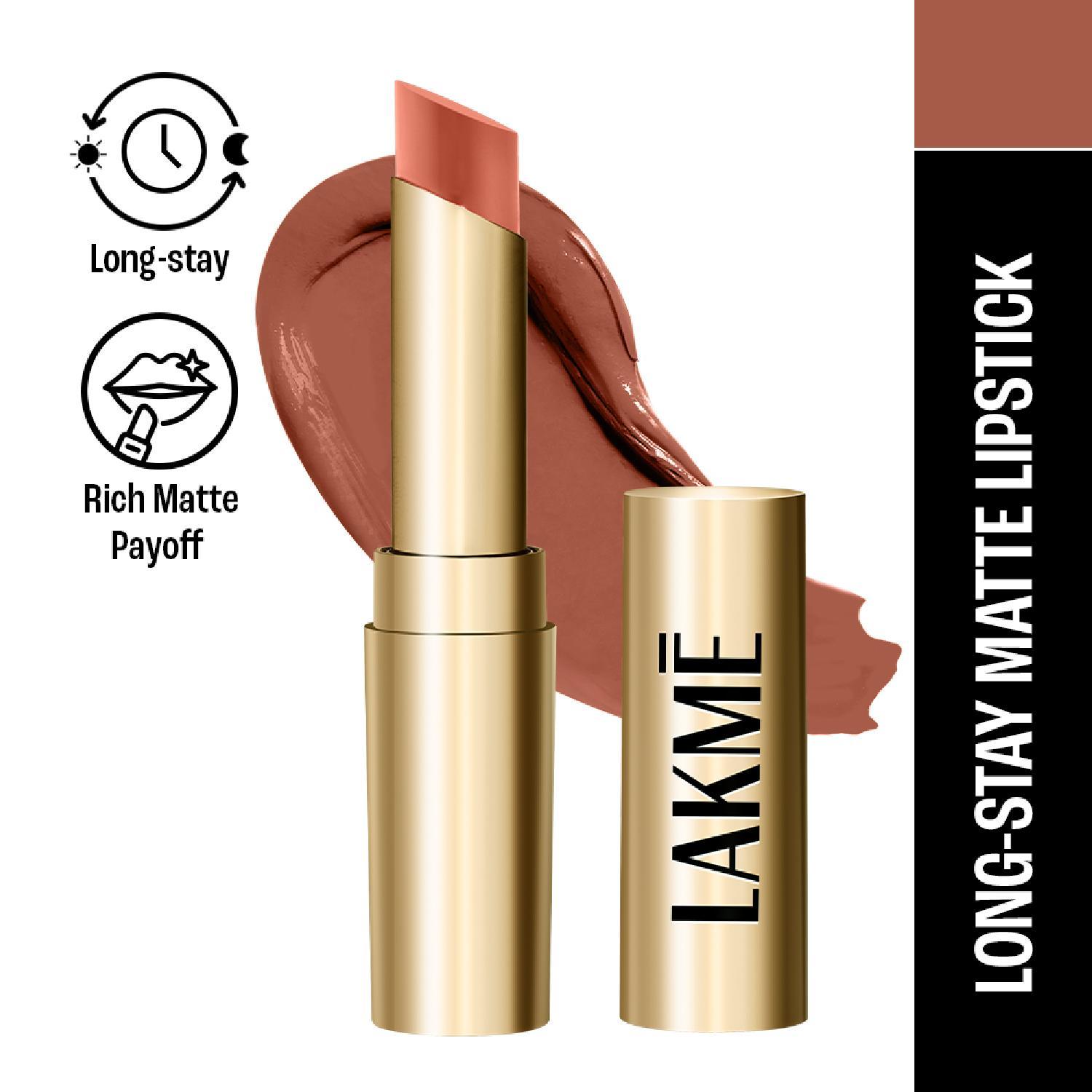 Lakme | Lakme Unreal 3D Slim Bullet, Matte Finish, British Brown, (3.6 g)
