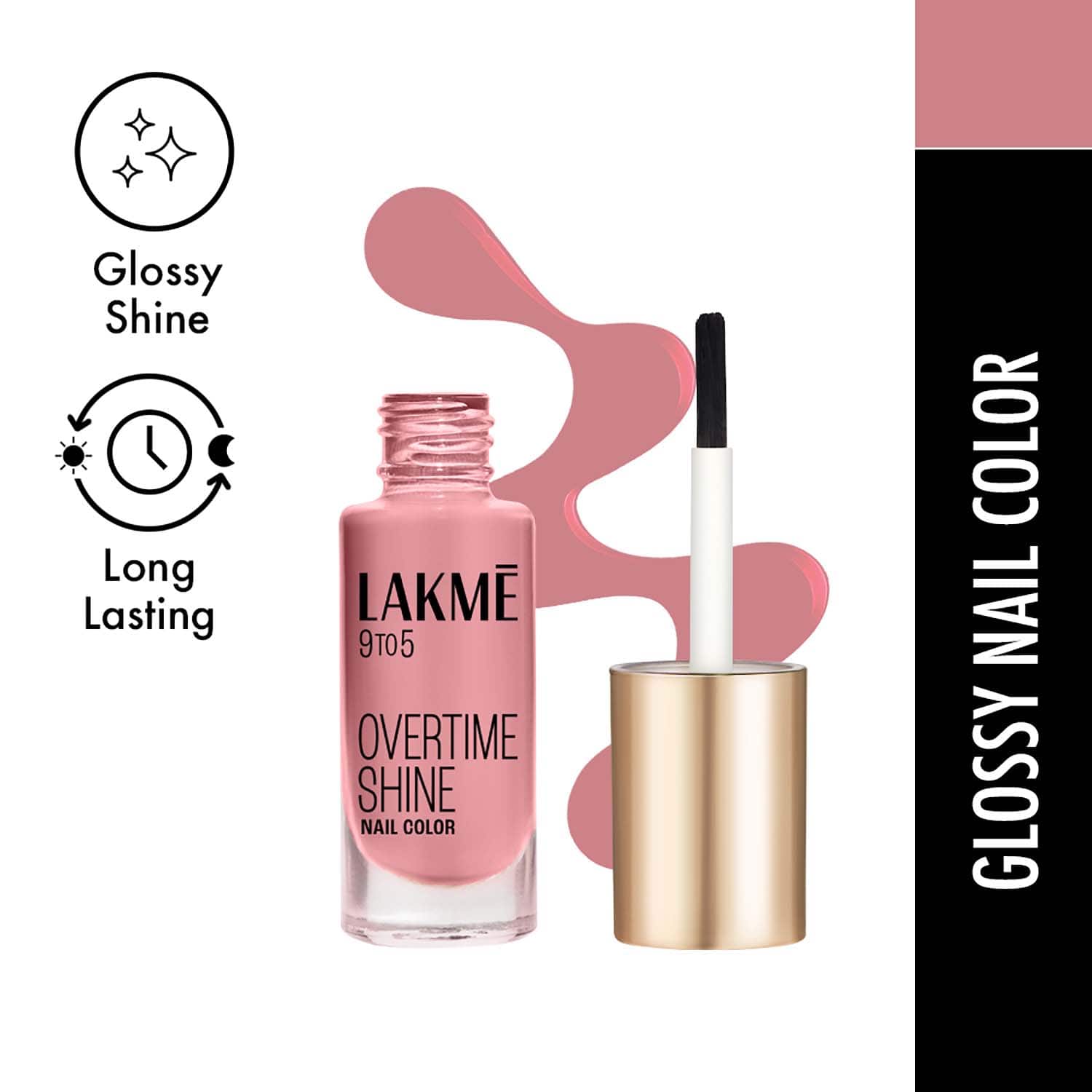 Lakme | Lakme 9To5 Primer + Gloss Nail Colour - Pink Paisley (6 ml)