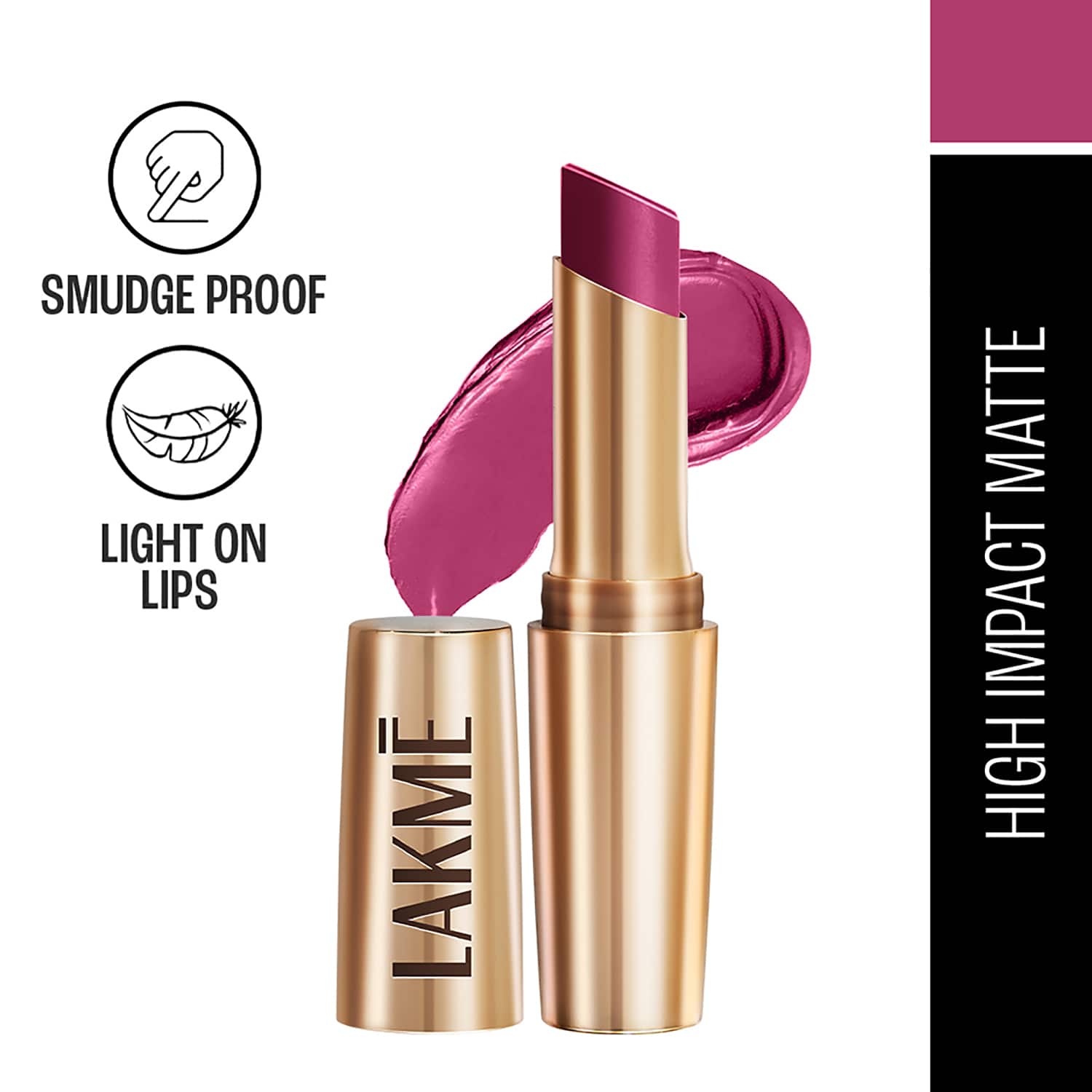 Lakme | Lakme 9to5 Powerplay Priming Matte Lipstick Lasts 16hrs - Plum Pick (3.6 g)