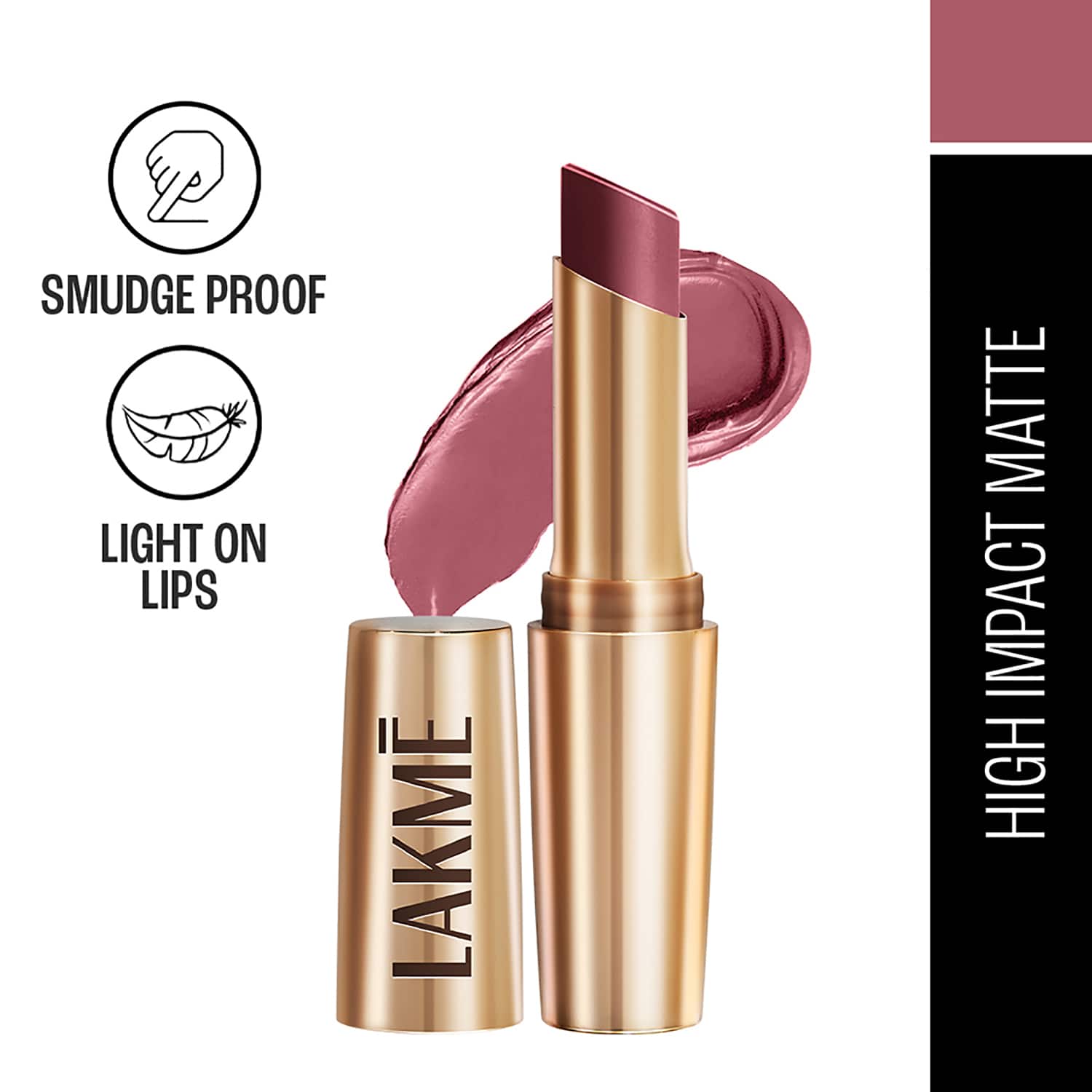 Lakme | Lakme 9to5 Powerplay Priming Matte Lipstick Lasts 16hrs - Mauve Matter (3.6 g)