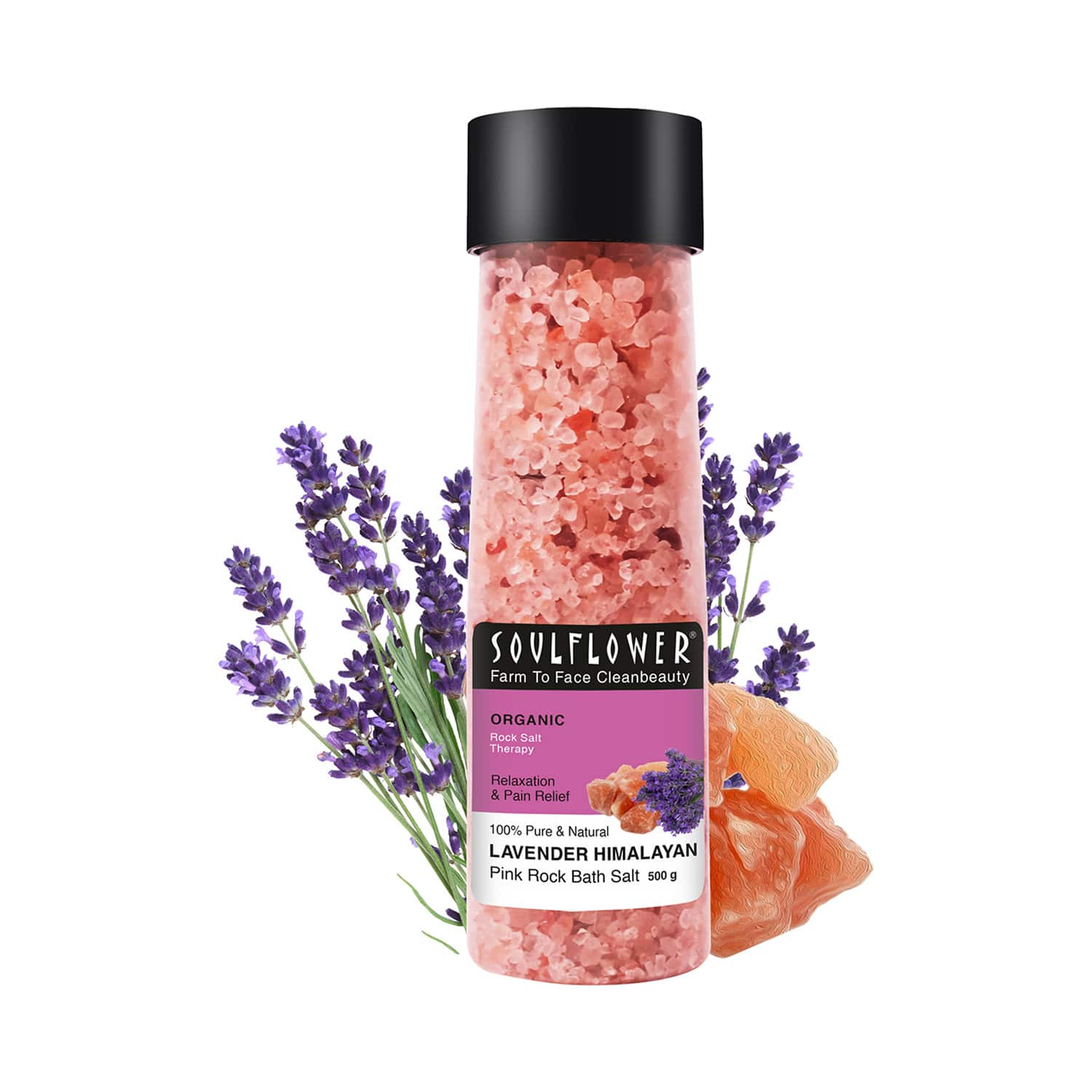 Soulflower | Soulflower Lavender With Himalayan Pink Rock Bath Salt (500 g)