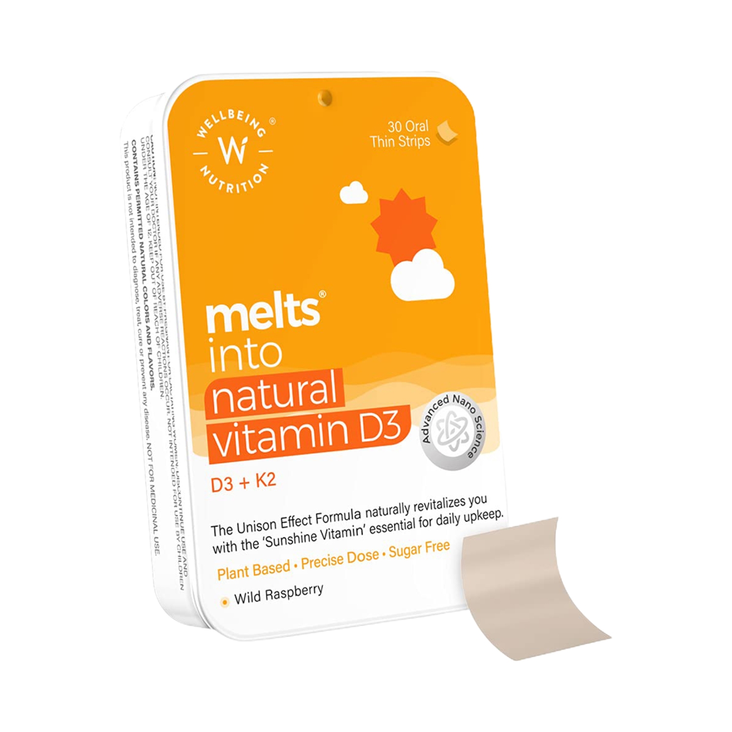Wellbeing Nutrition | Wellbeing Nutrition Melts Natural Vitamin D3 + K2 with Vitashine & MenaquinGold with 100% RDA
