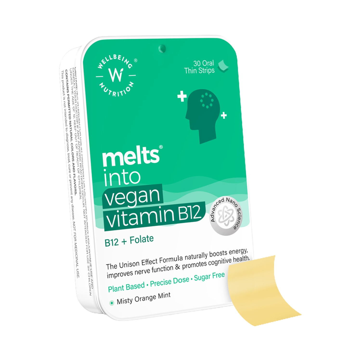 Wellbeing Nutrition | Wellbeing Nutrition Melts Vegan Vitamin B12, Folate & CurcuWIN for Cogntion & Neurology Support