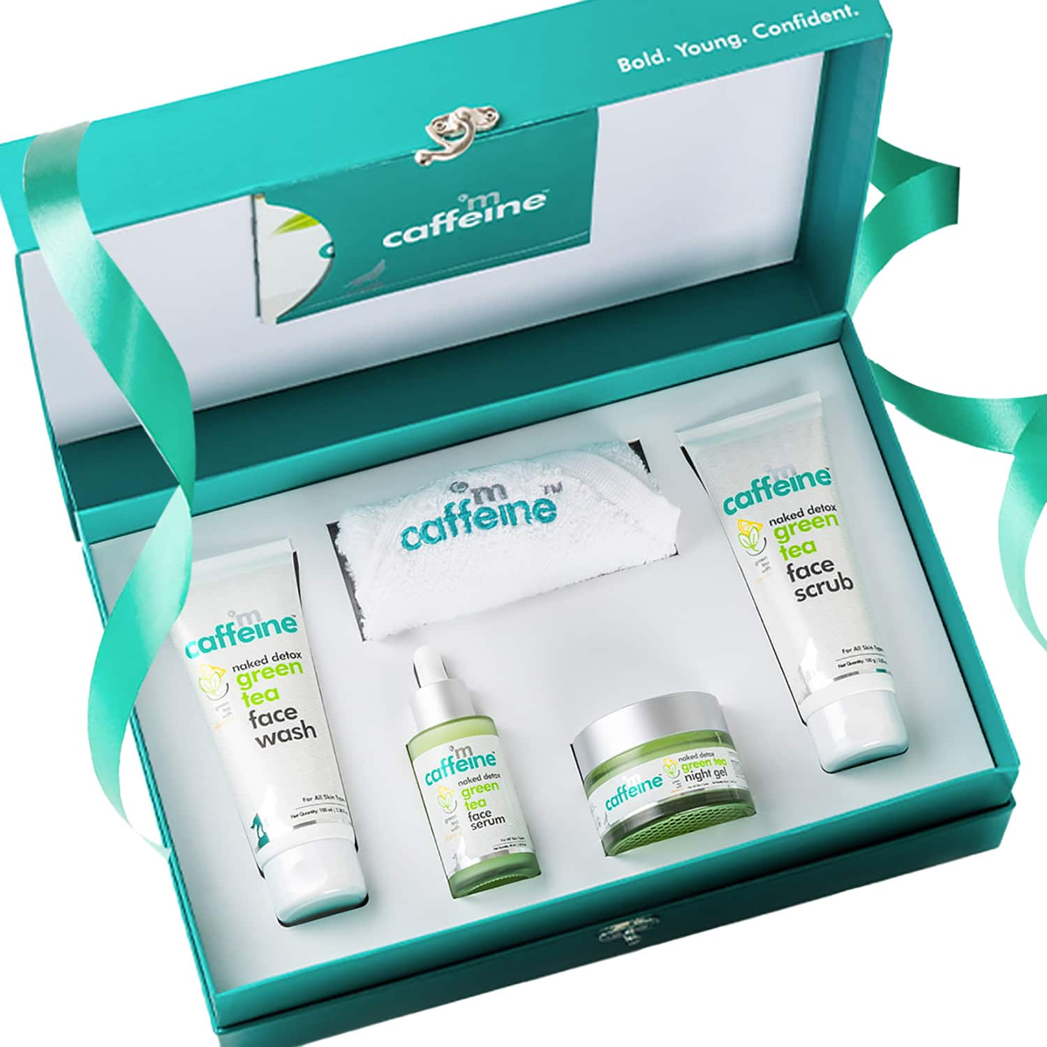 mCaffeine | mCaffeine Green Tea Quick Face Detox Gift Kit (4Pcs) For Women & Men