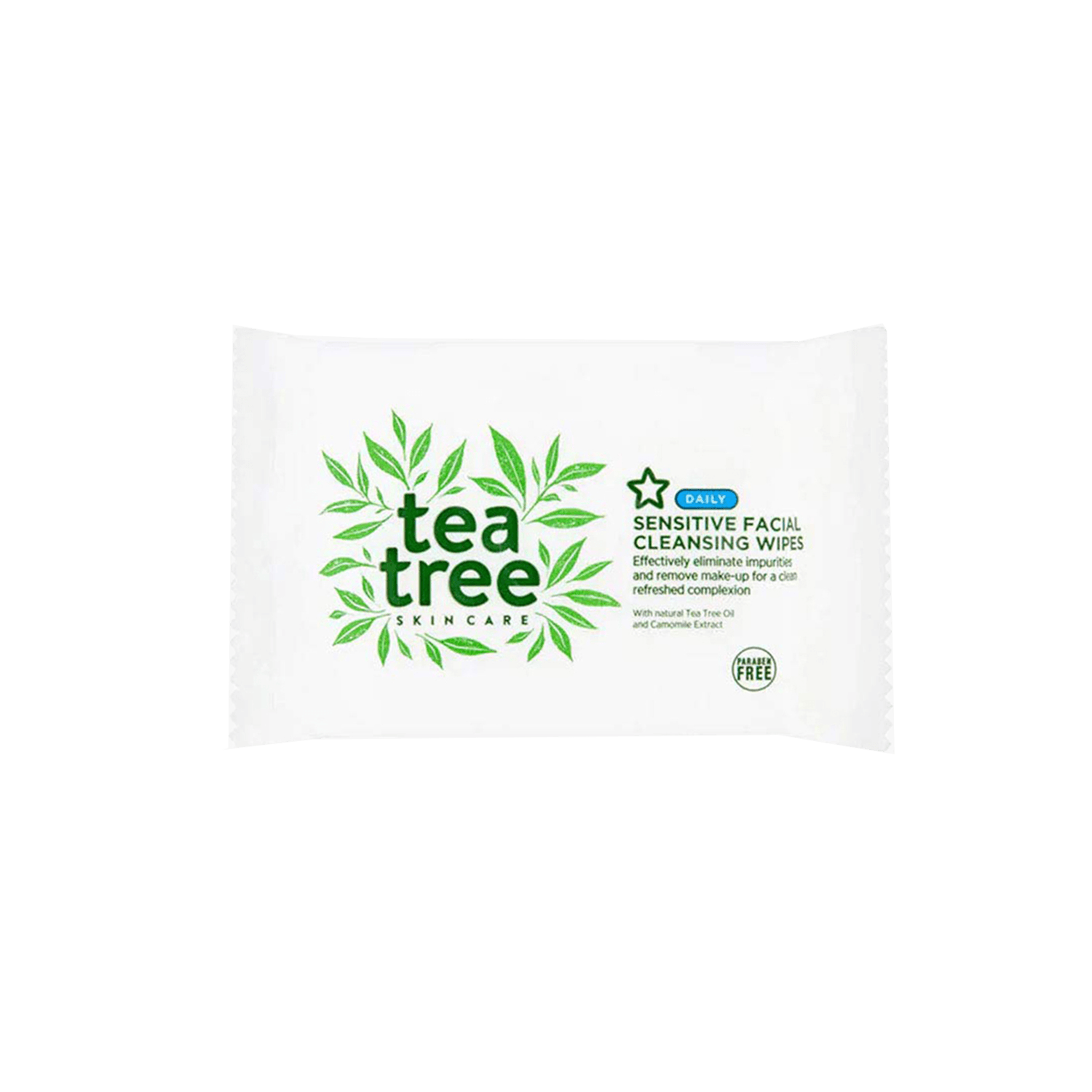 Superdrug | Superdrug Tea Tree Sensitive Facial Cleansing Wipes (25Pcs)