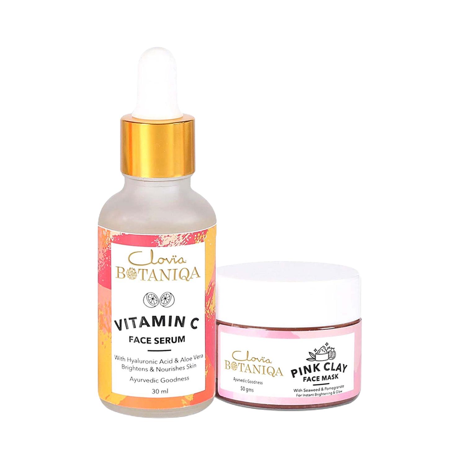 Clovia Botaniqa | Clovia Botaniqa Vitamin C Face Serum & Pink Clay Face Mask  (2Pcs)