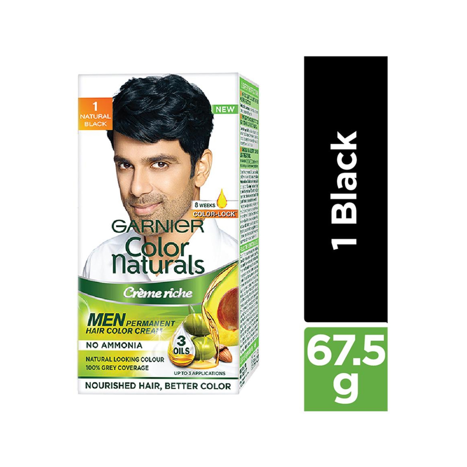 Garnier Color Naturals Creme Riche for Men - 1 Natural Black (60g)