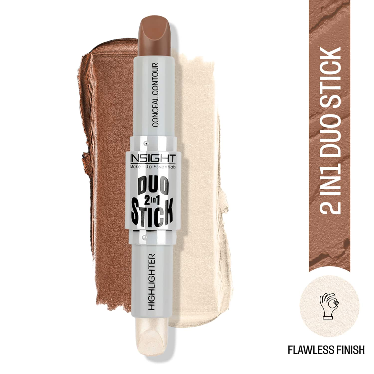 Insight Cosmetics | Insight Cosmetics Duo Stick Conceal Contour + Highlighter - 02 Coffee (8.5g)