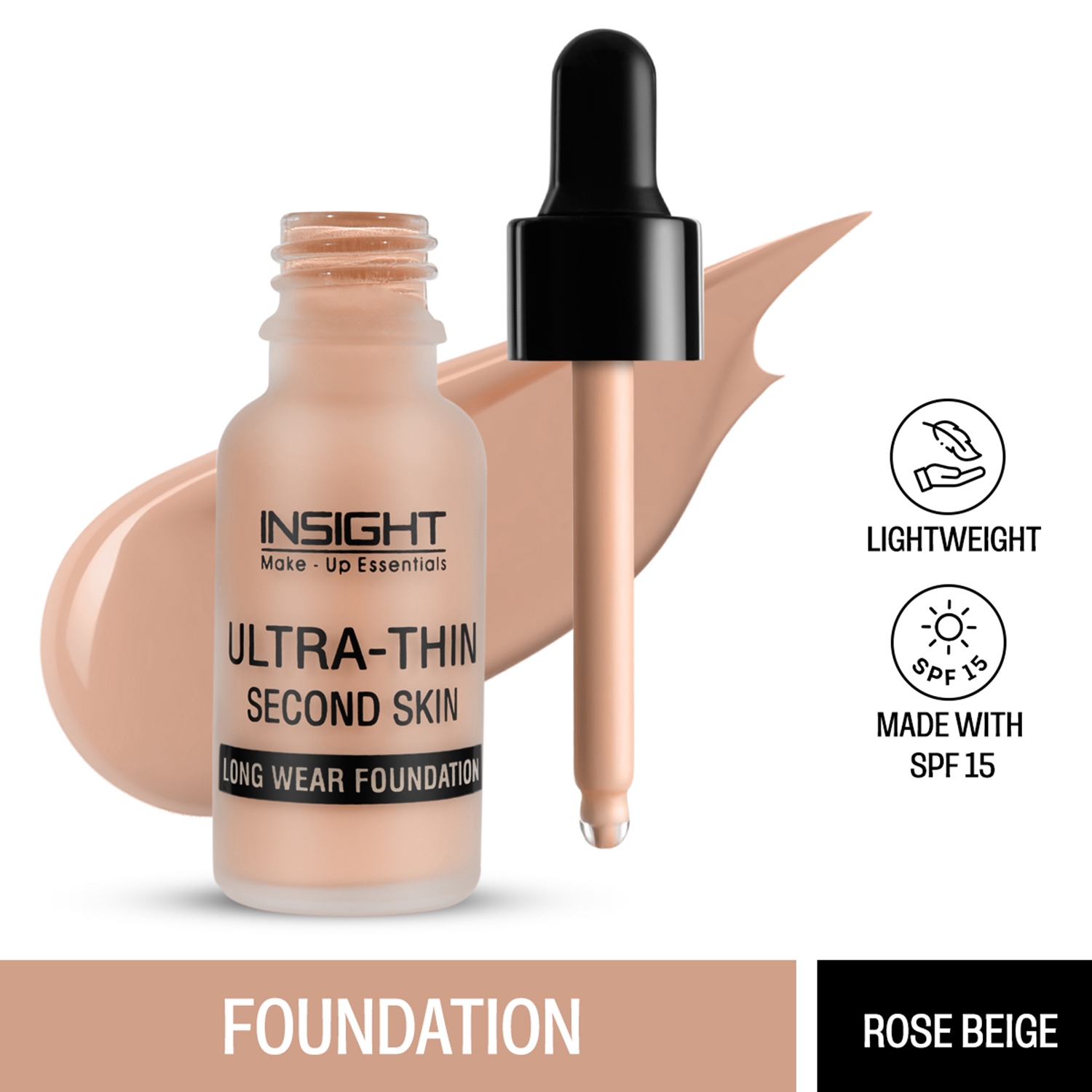 Insight Cosmetics | Insight Cosmetics Ultra Thin Second Skin Long Wear Foundation - Rose Beige (20ml)