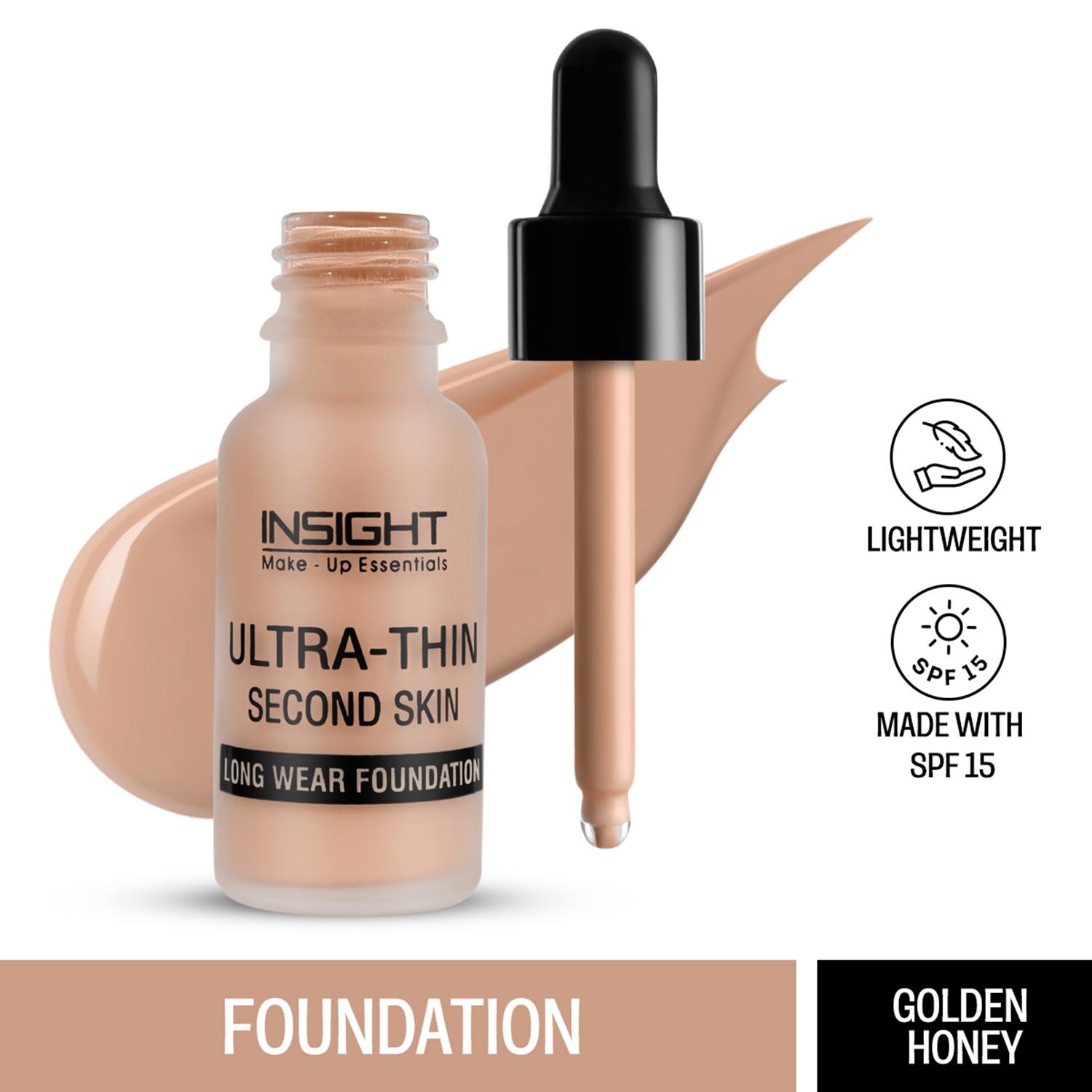 Insight Cosmetics Ultra Thin Second Skin Long Wear Foundation - Golden Honey (20ml)
