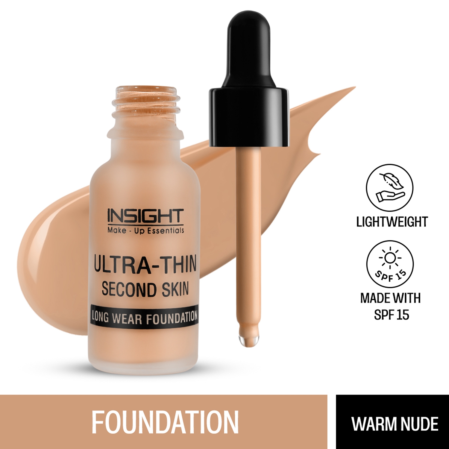 Insight Cosmetics | Insight Cosmetics Ultra Thin Second Skin Long Wear Foundation - Warm Nude (20ml)