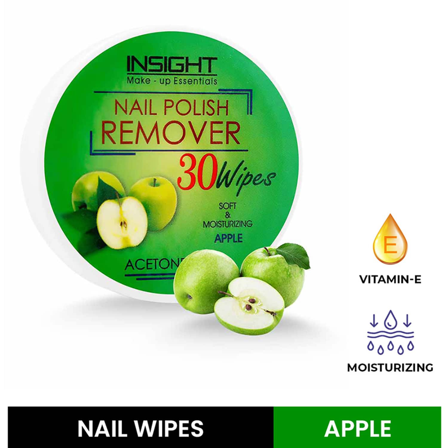 Insight Cosmetics | Insight Cosmetics Apple Nail Polish Wipes (30 Pcs)