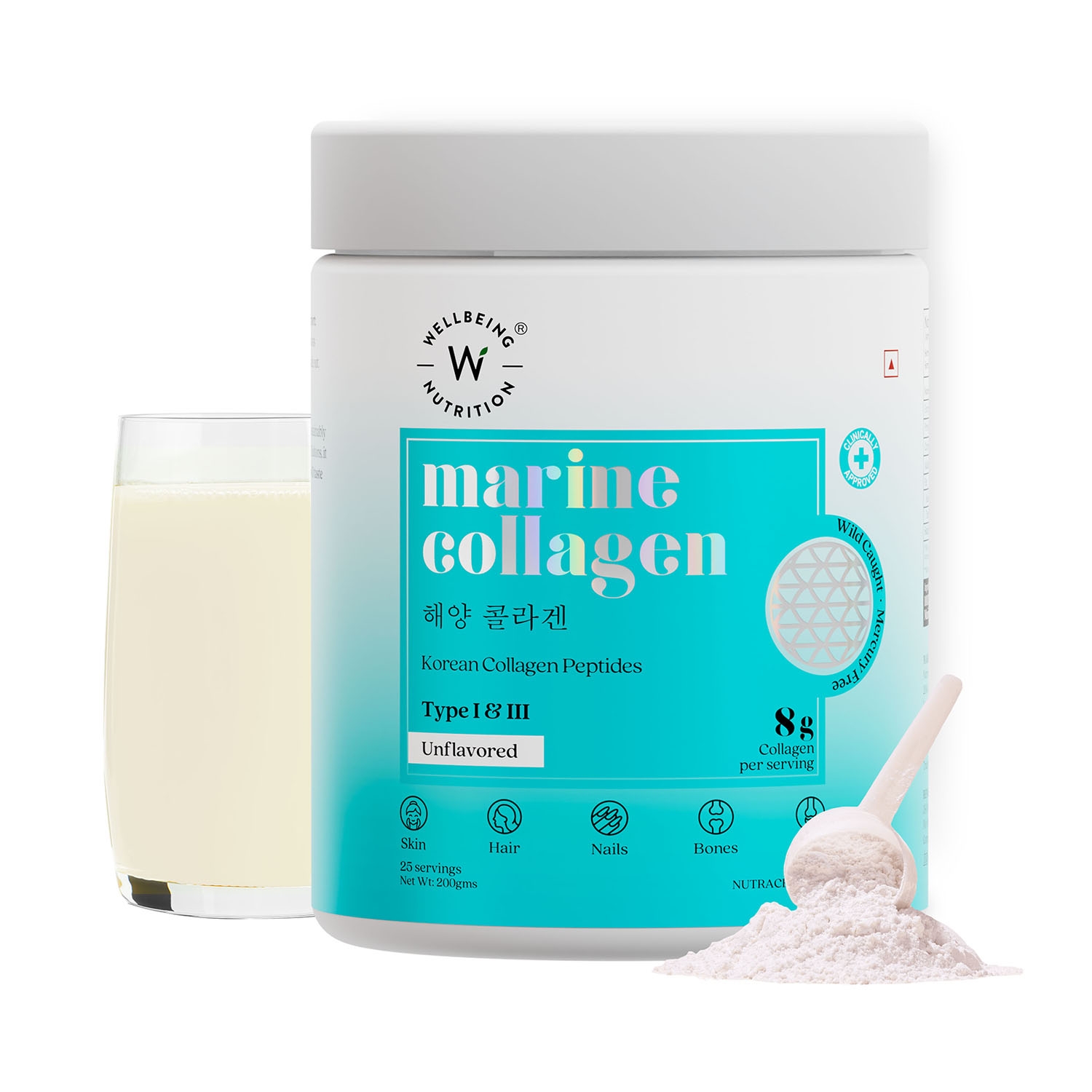 Wellbeing Nutrition | Wellbeing Nutrition Pure Korean Marine Collagen Peptides and Amino Acids for Beauty, Bone & Joints