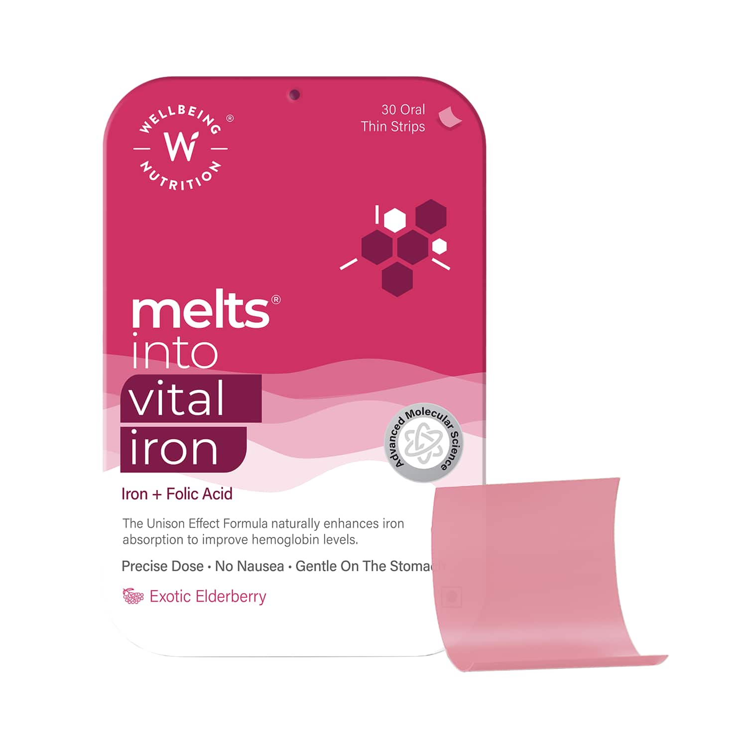 Wellbeing Nutrition | Wellbeing Nutrition Melts Vital Iron Plant Based Iron (ABFortis), Beetroot, Swiss Chard, Pumpkin Seeds, Vitamin C and Folate (30 Strips)