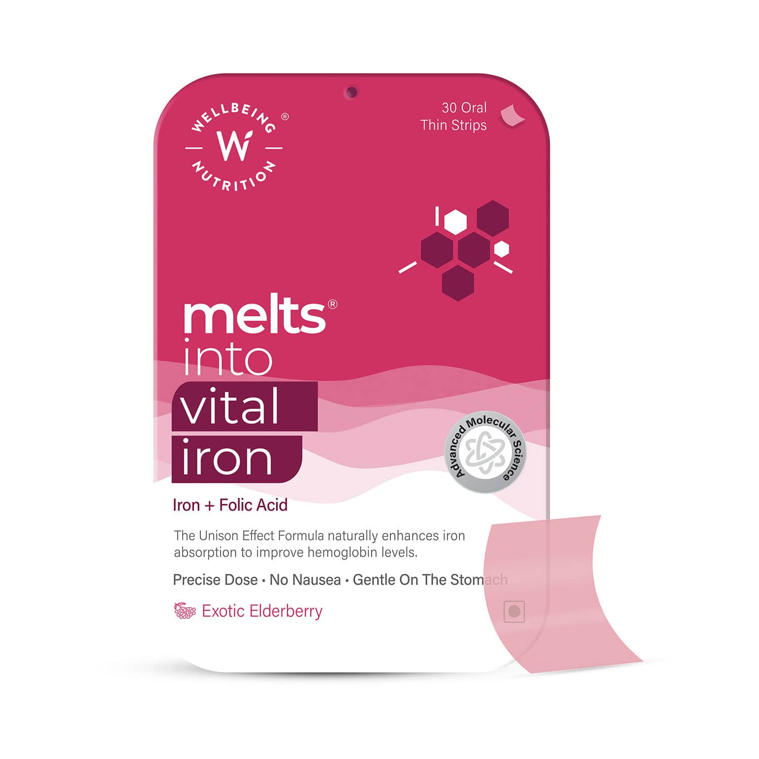 Wellbeing Nutrition | Wellbeing Nutrition Melts Vital Iron Plant Based Iron (ABFortis), Beetroot, Swiss Chard, Pumpkin Seeds, Vitamin C and Folate (30 Strips)