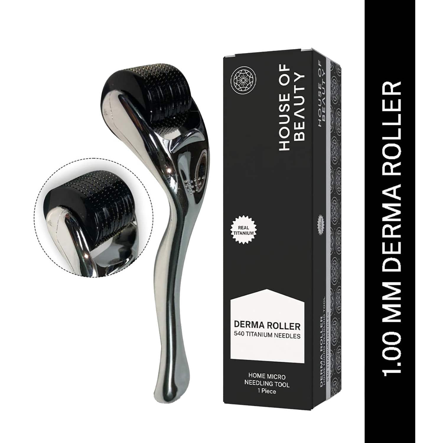 House of Beauty | House of Beauty Derma Roller 1.00mm For Home Use, Reduces Hairfall, Balding & Stretchmarks (1 Pc)