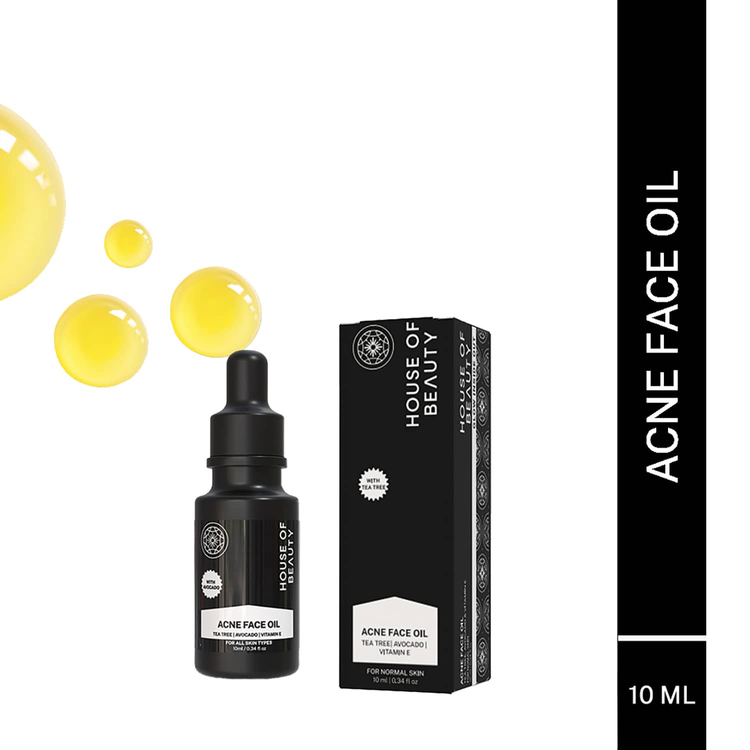 House of Beauty | House of Beauty Acne Oil W/T Tea Tree, Avocado & Vit-E For Drying Pimpled & Oily Skin (10 ml)