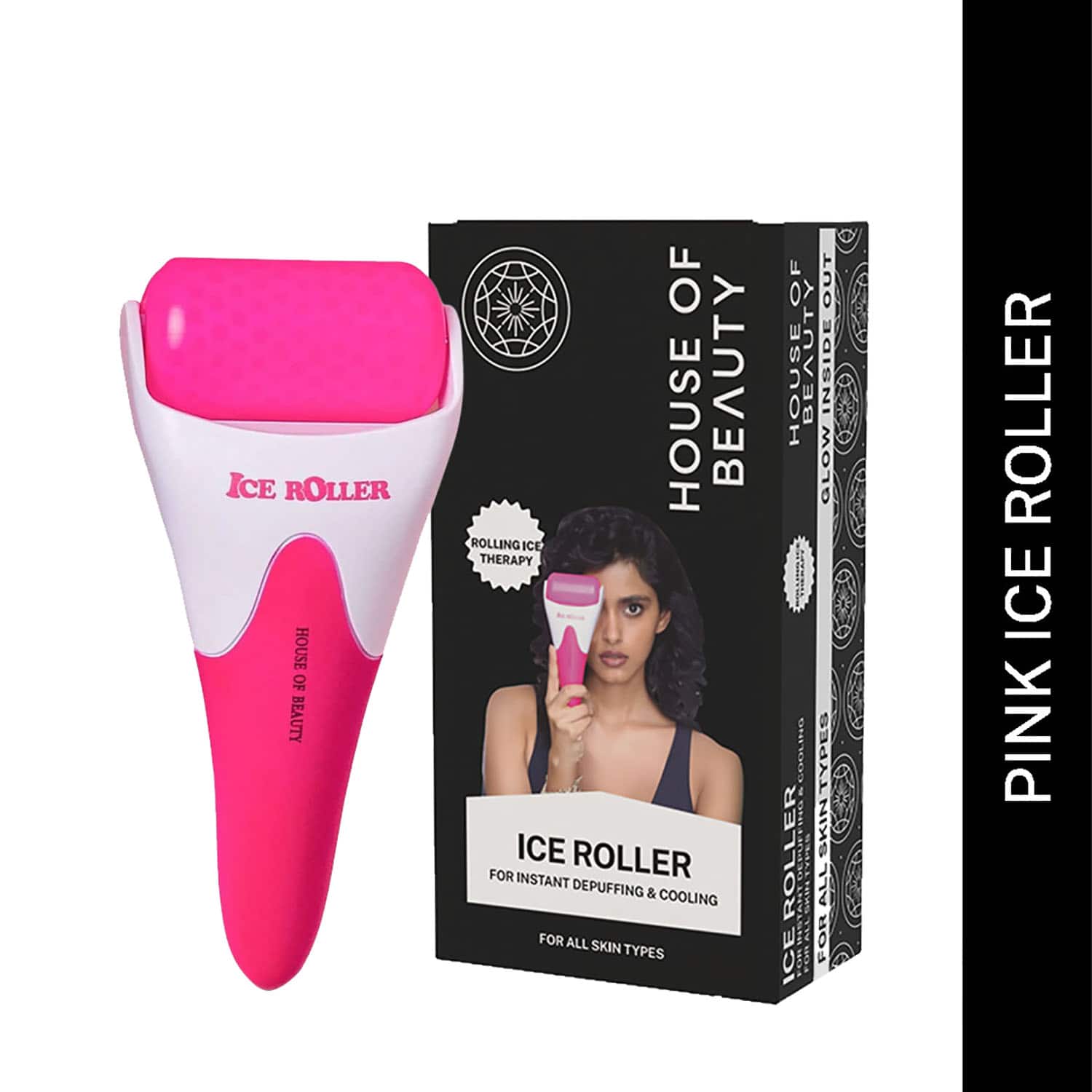 House of Beauty | House of Beauty Ice Roller Pink For Dark Circles & Soothes Irritated & Pimpled Skin (1 Pc)