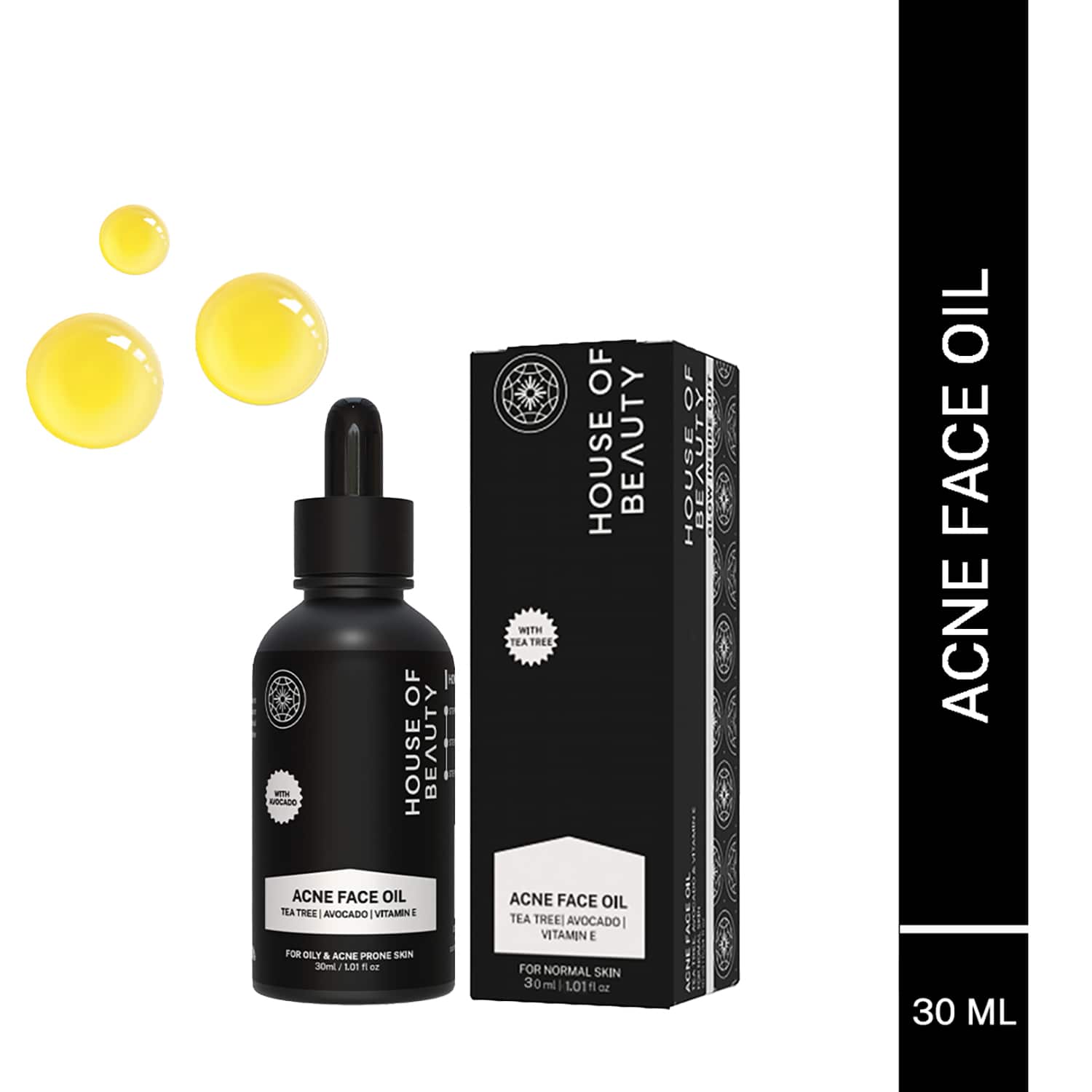 House of Beauty | House of Beauty Acne Oil W/T Tea Tree, Avocado & Vit-E For Drying Pimpled & Oily Skin (30 ml)