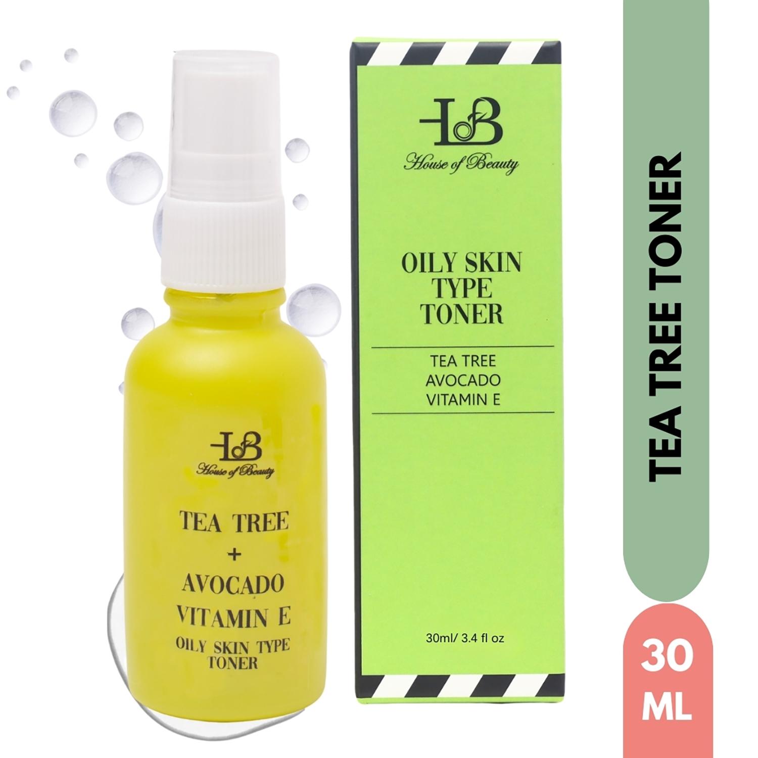 House of Beauty | House of Beauty Tea Tree+Avocado Toner - Oily, Combination & Sensitive, Acne Prone Skin (30 ml)