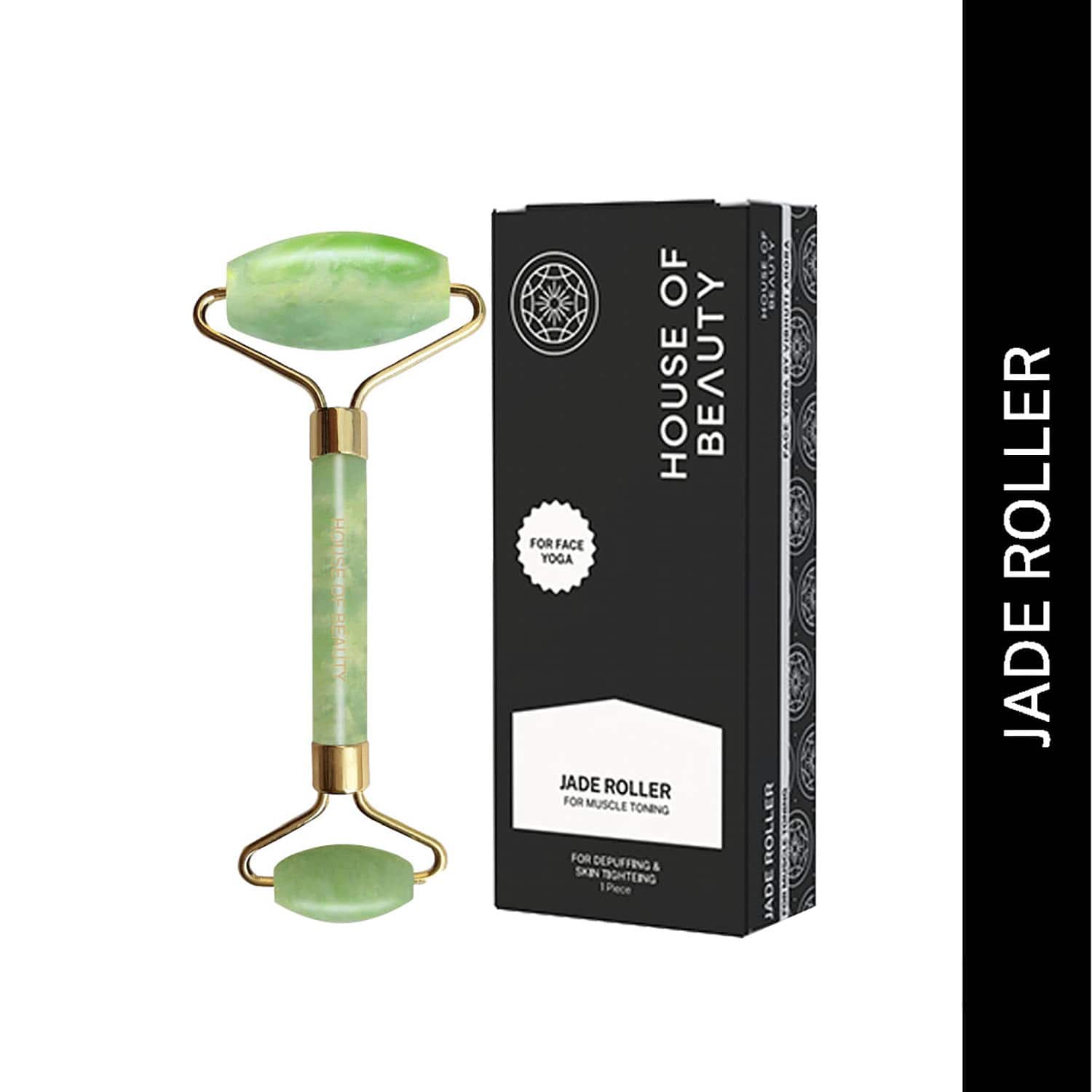House of Beauty | House of Beauty Jade Roller For Oily Skin Helps Tone, Tighten, Depuff Face & Under Eyes (1 Pc)