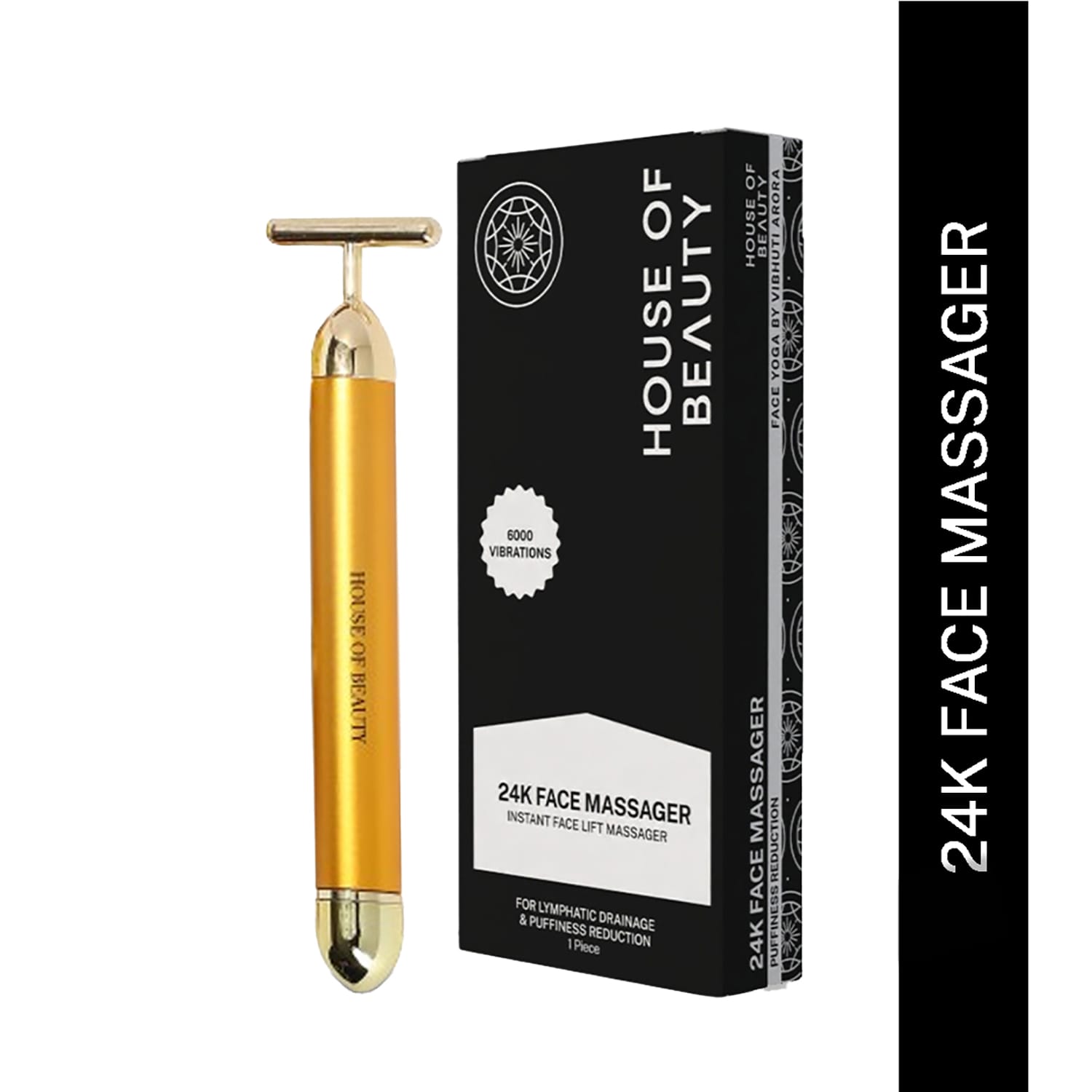 House of Beauty | House of Beauty 24K Face Massager Single For Undereye Puffiness, Dark Circles, Tightening (1 Pc)