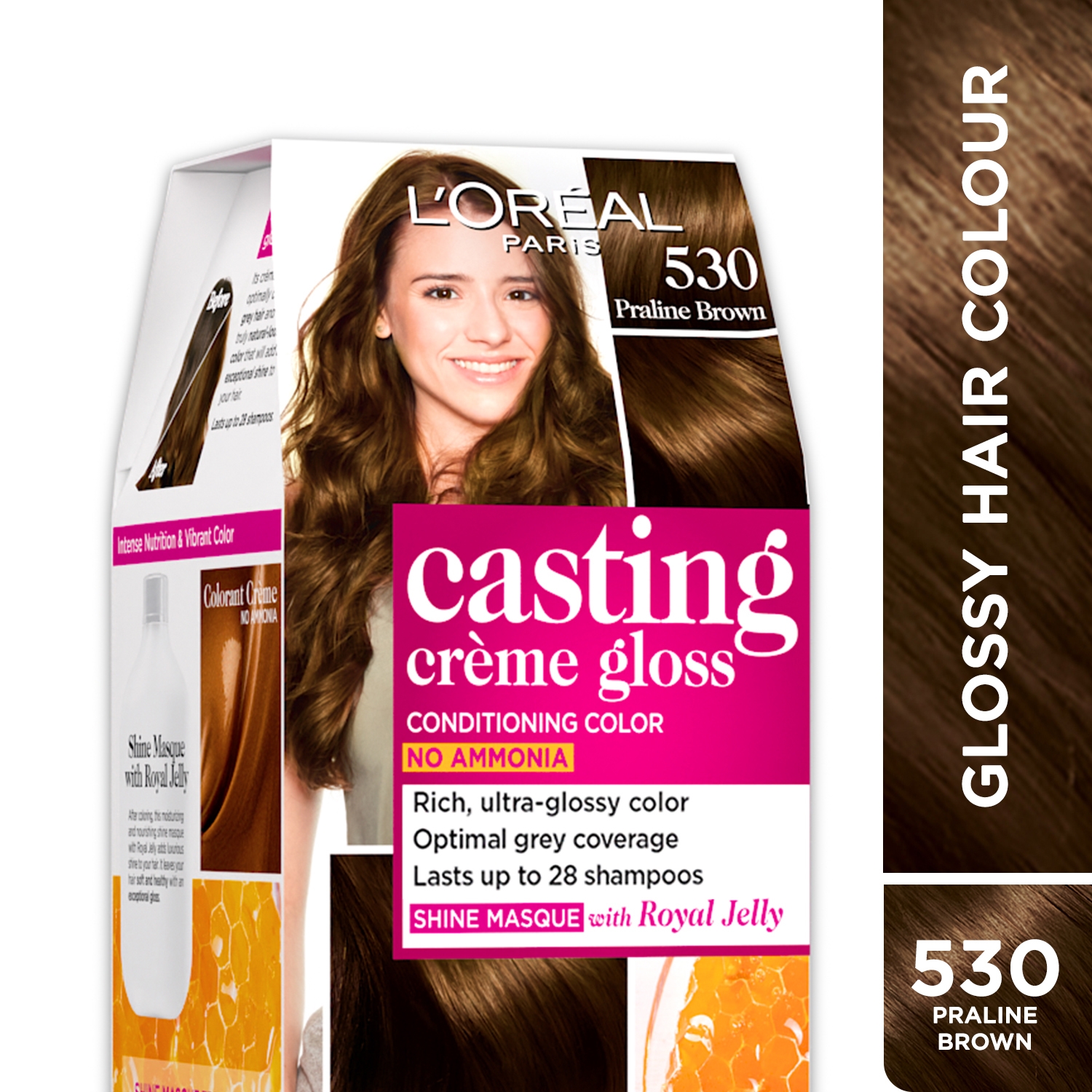 L'Oreal Paris | L'Oreal Paris Casting Creme Gloss Hair Color - 530 Praline Brown (87.5g+72ml)